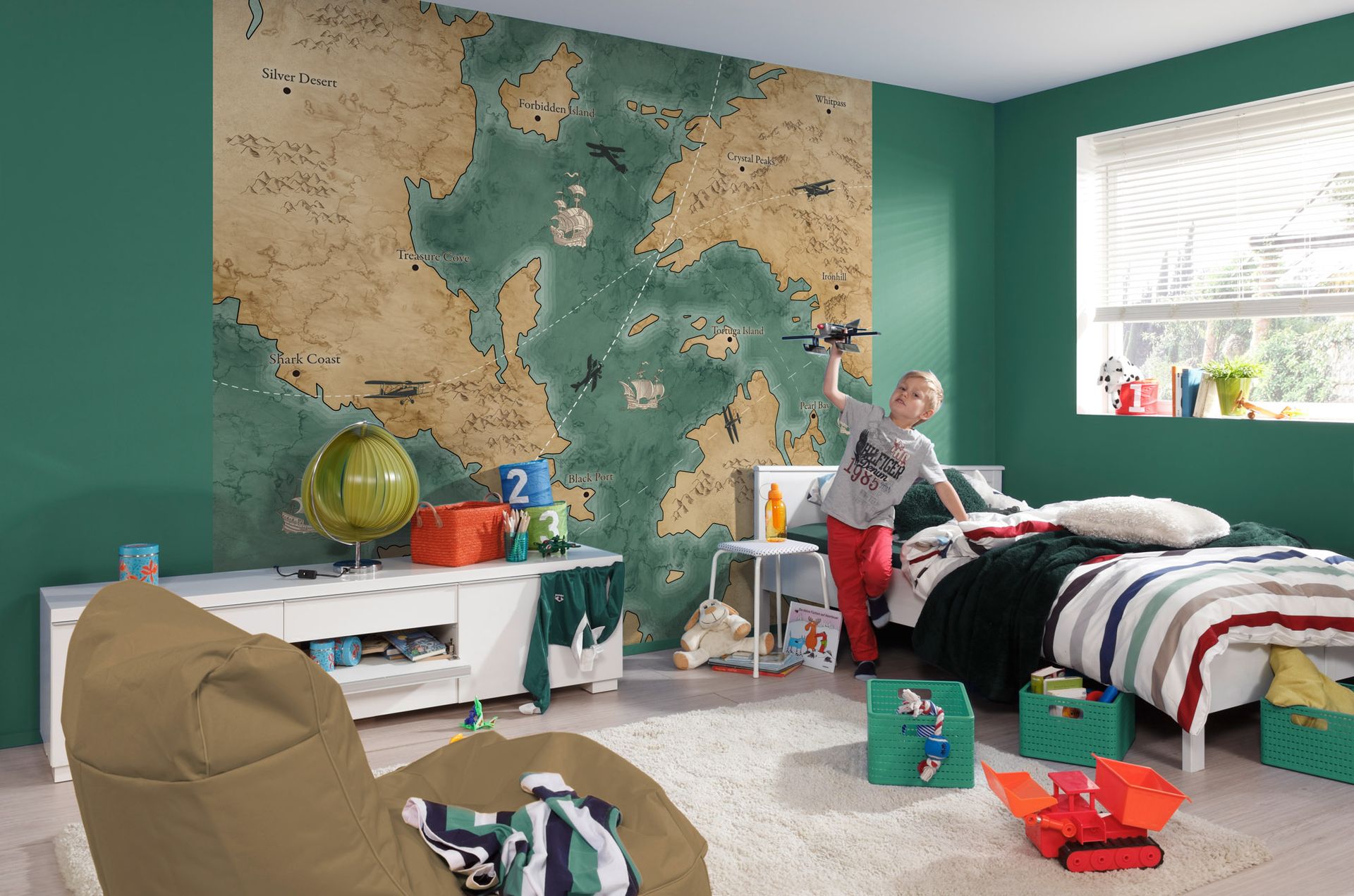 Vlies Fototapete - Old Travel Map - Größe 300 x 280 cm