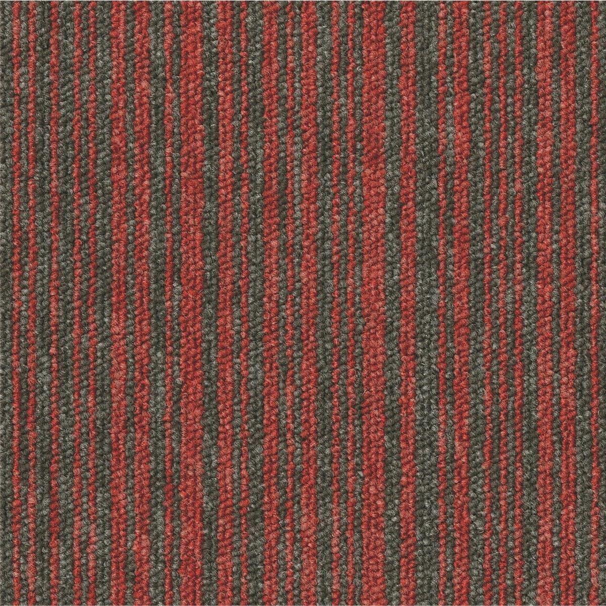 Teppichfliesen 50 x 50 cm Schlinge Essence Stripe  AA91 4411 Rot Linear