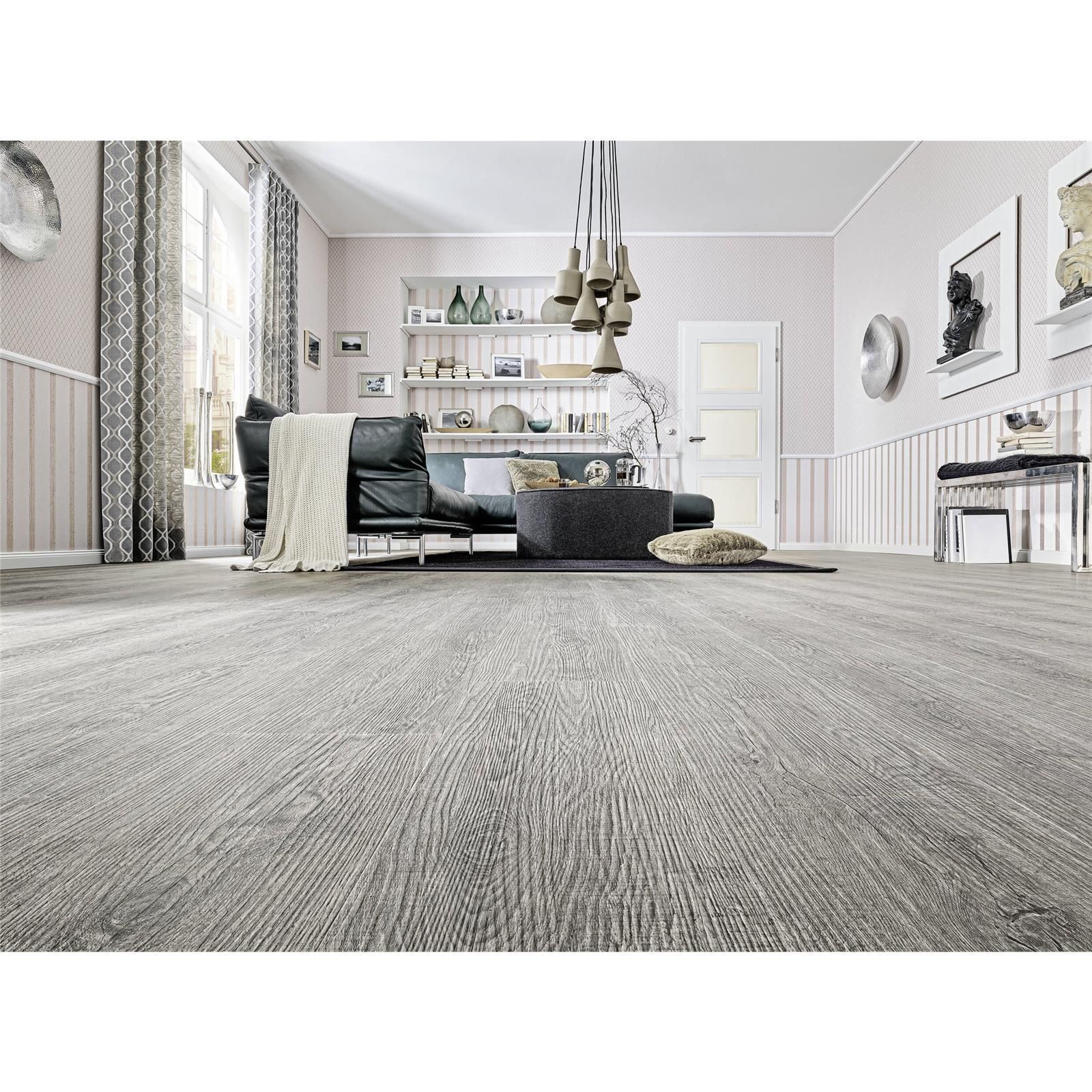 Designboden Dryback 2840 Old Grey Oak - Planke 18,42 cm x 121,92 cm - Nutzschichtdicke 0,4 mm