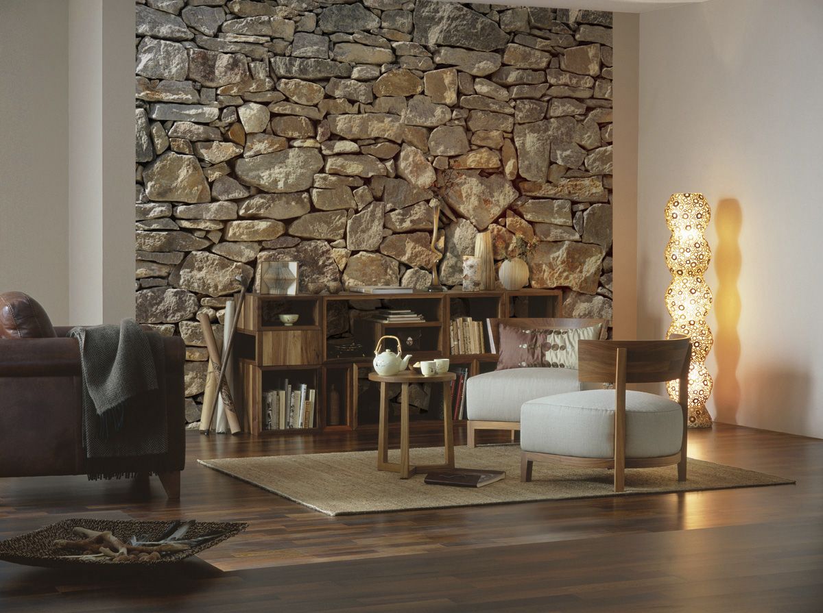 Papier Fototapete - Stone Wall - Größe 368 x 254 cm