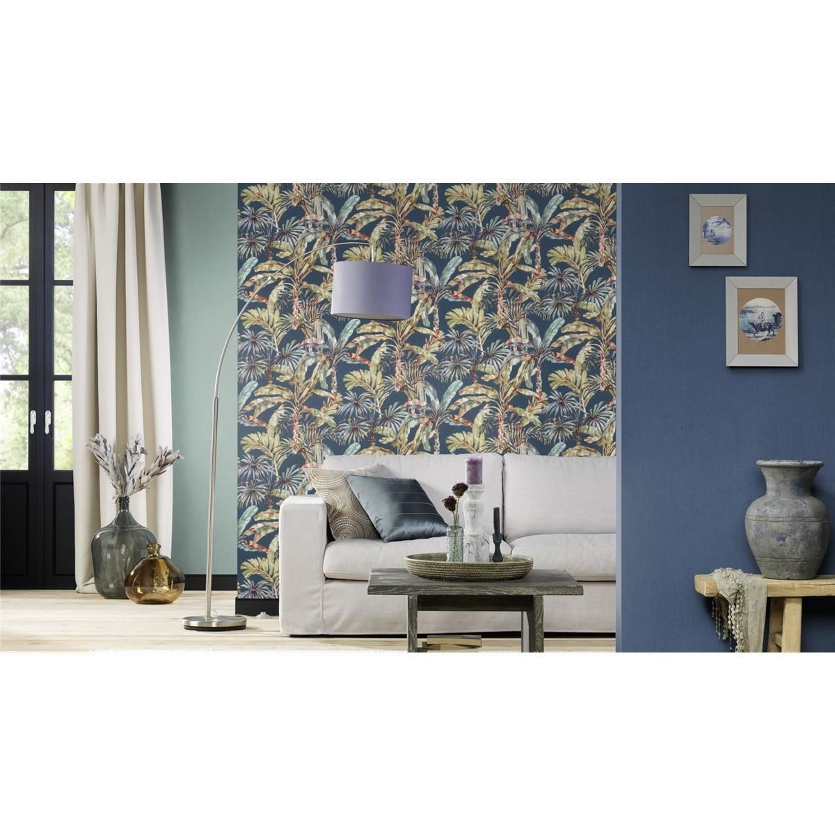 Tapete Basic universell Vinyltapete Dunkelblau ansatzfrei 53 cm x 10,05 m