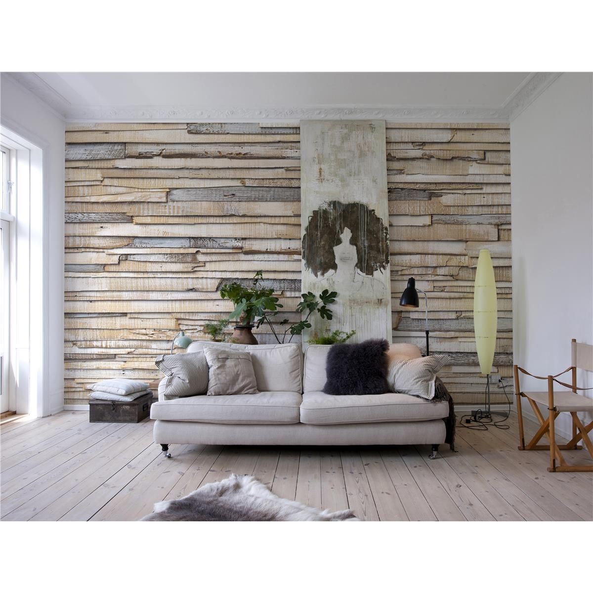 Papier Fototapete - Whitewashed Wood - Größe 368 x 254 cm