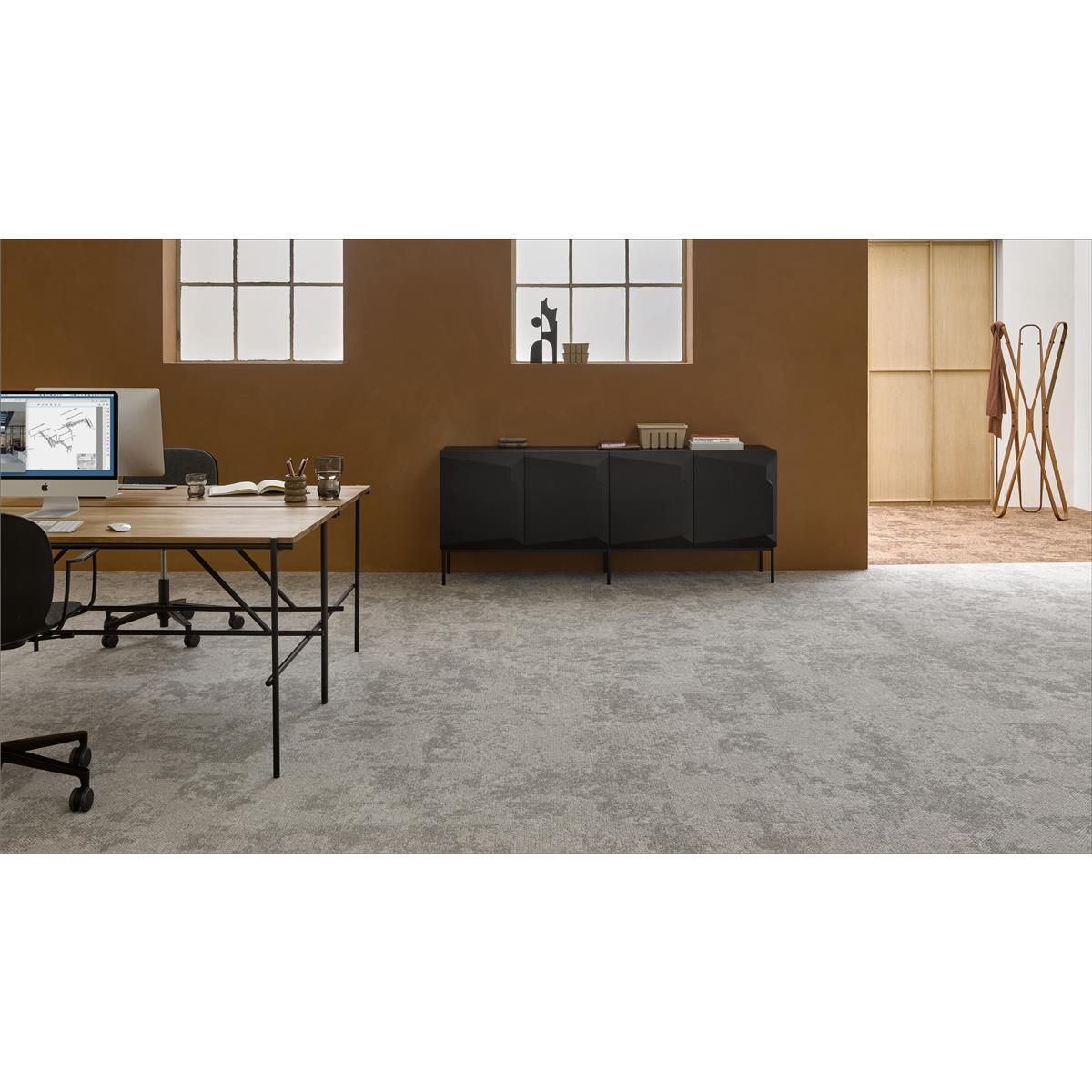 Teppichfliesen Orange 2067 Schlinge strukturiert 50 x 50 cm Grezzo AB64 Desso