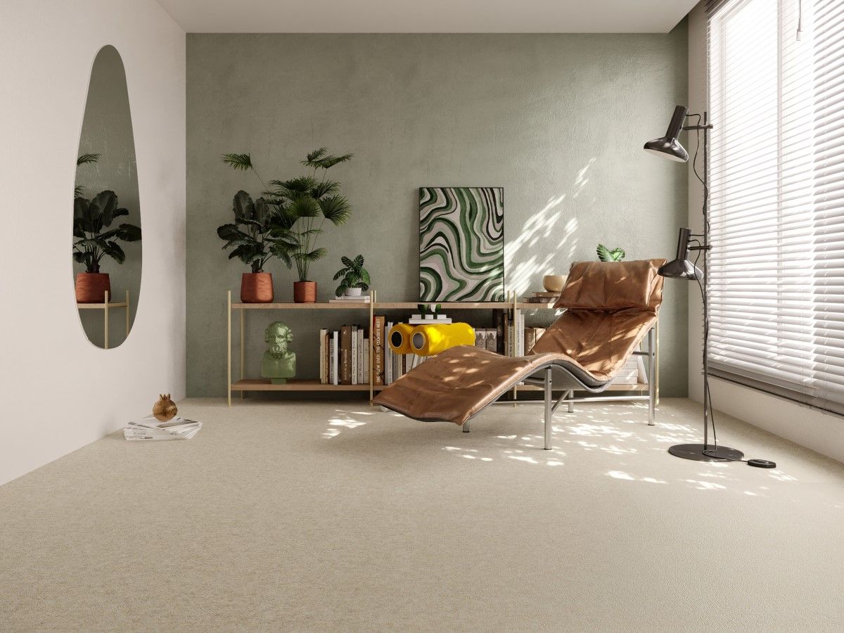 Teppichboden Frisé Beige 175 Eco-Velvet ITC uni - Rollenbreite 500 cm