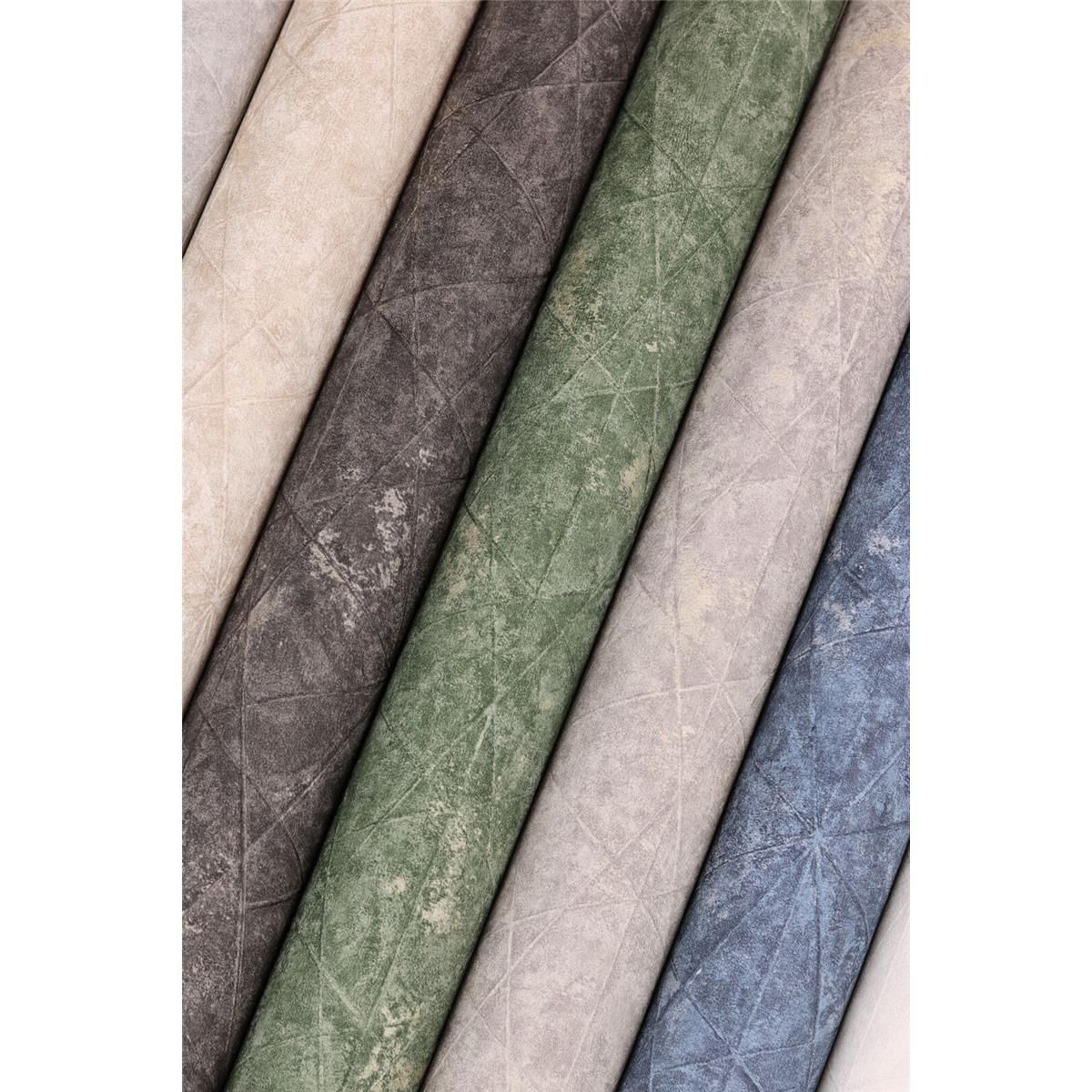 Tapete Modern graphisch Vinyltapete Greige versetzter Ansatz 53 cm x 10,05 m