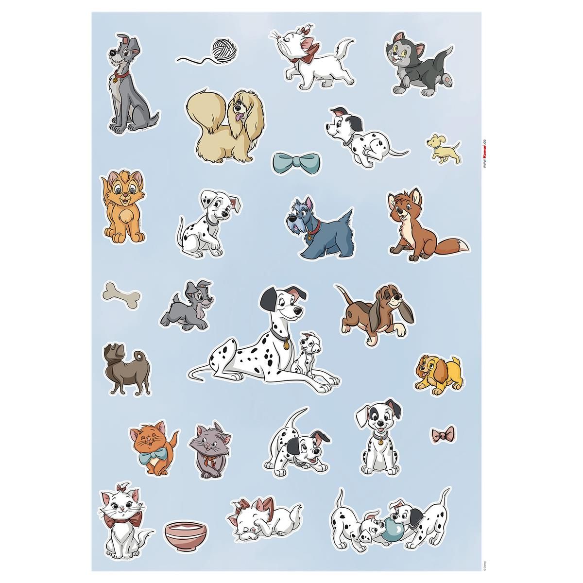 Wandtattoo - Disney Cats and Dogs  - Größe 50 x 70 cm
