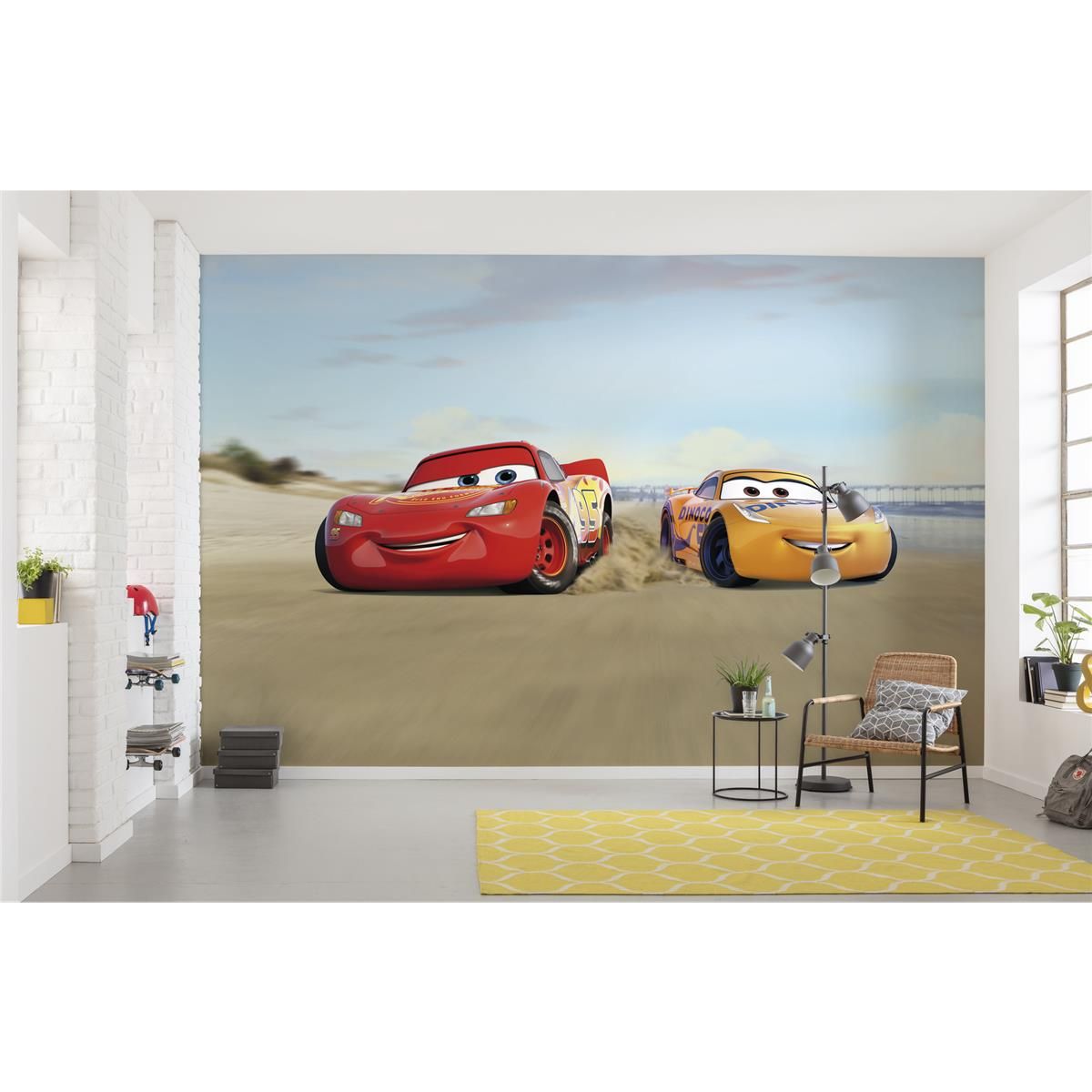 Papier Fototapete - Cars Beach Race - Größe 368 x 254 cm
