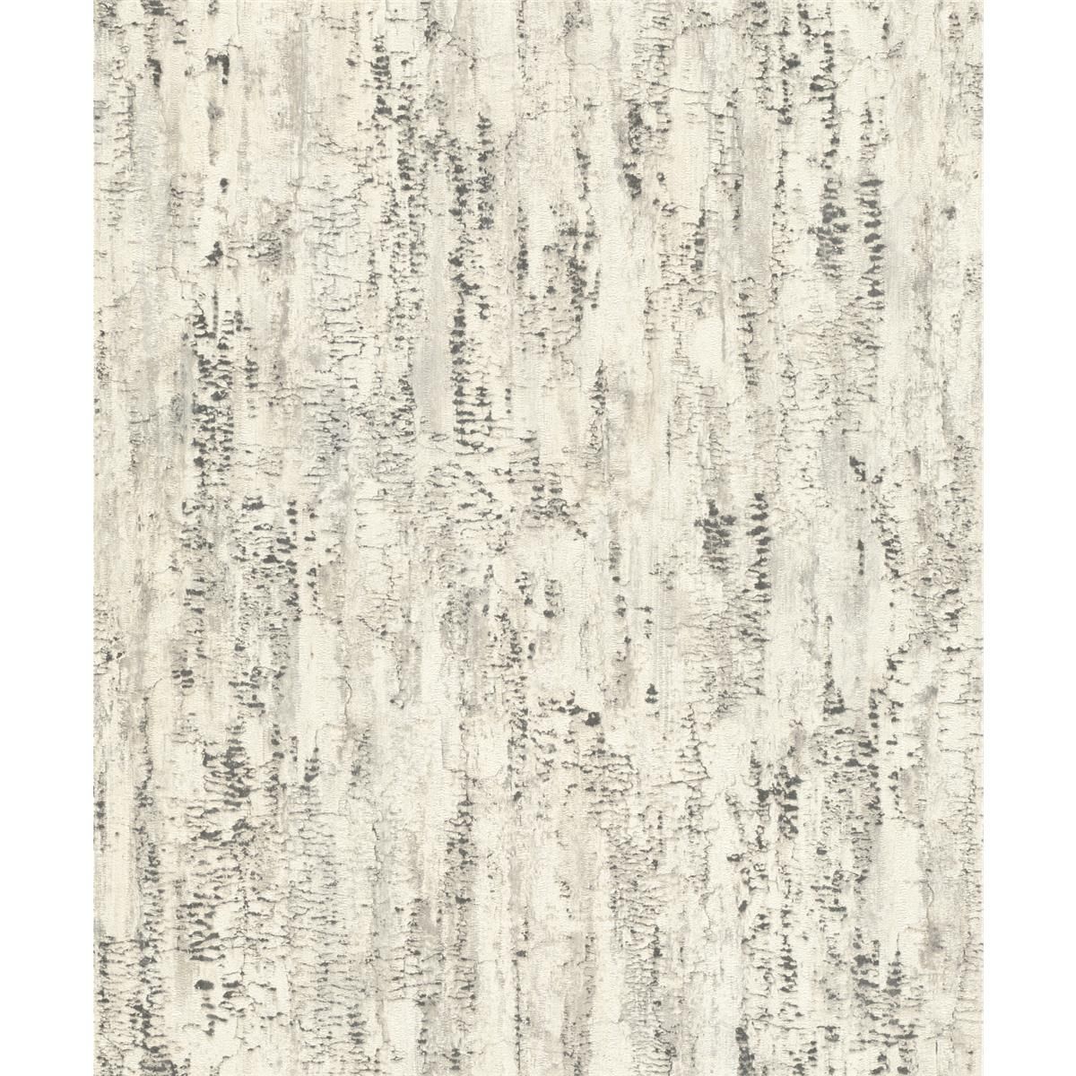 Tapete Modern floral Vinyltapete Grauweiß ansatzfrei 53 cm x 10,05 m