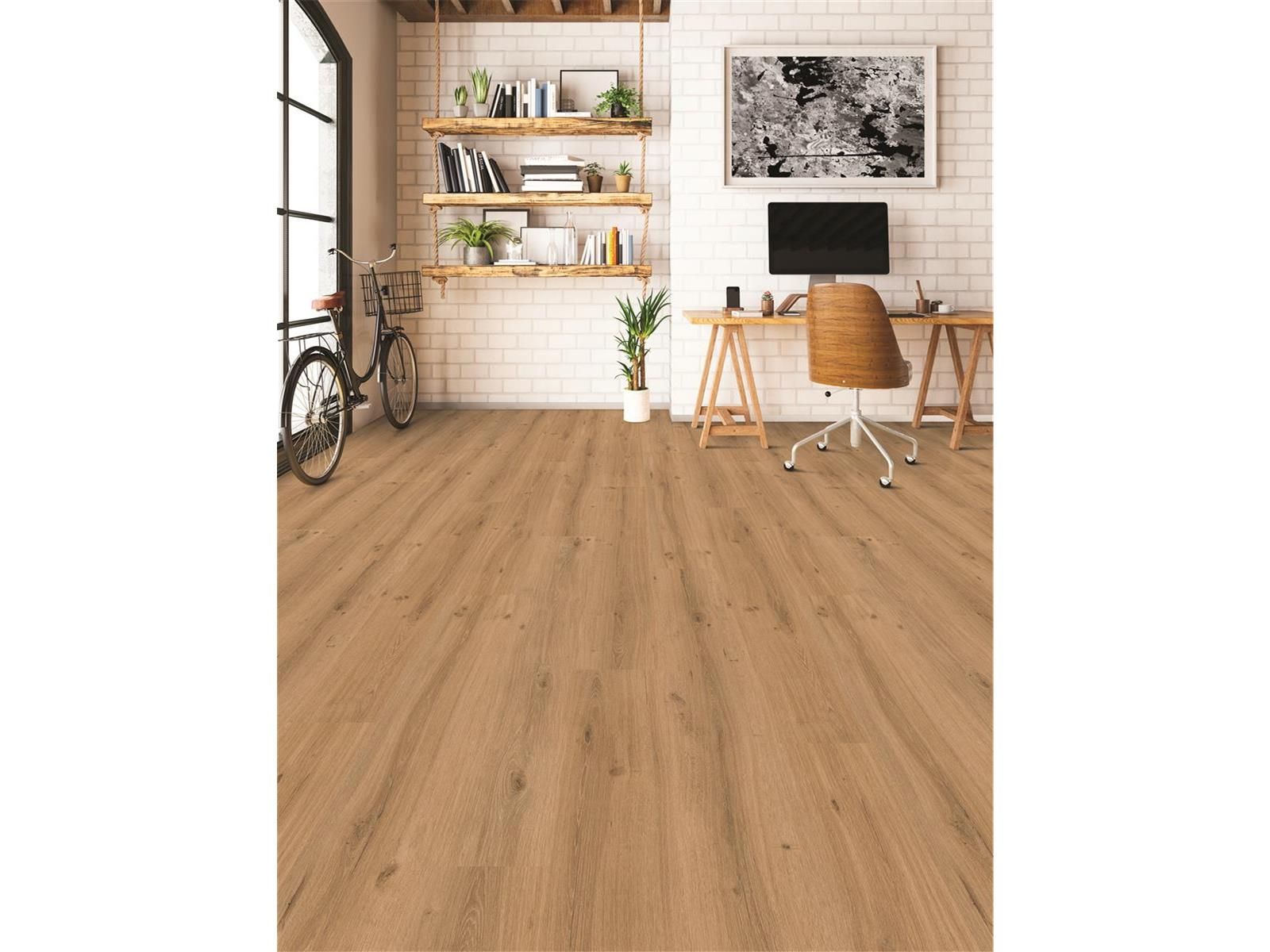Designvinylboden zum Verkleben Vinylan KF Amber Oak (Synchron) Planke 121,9 cm x 22,9 cm  - Nutzschichtdicke 0,3 mm