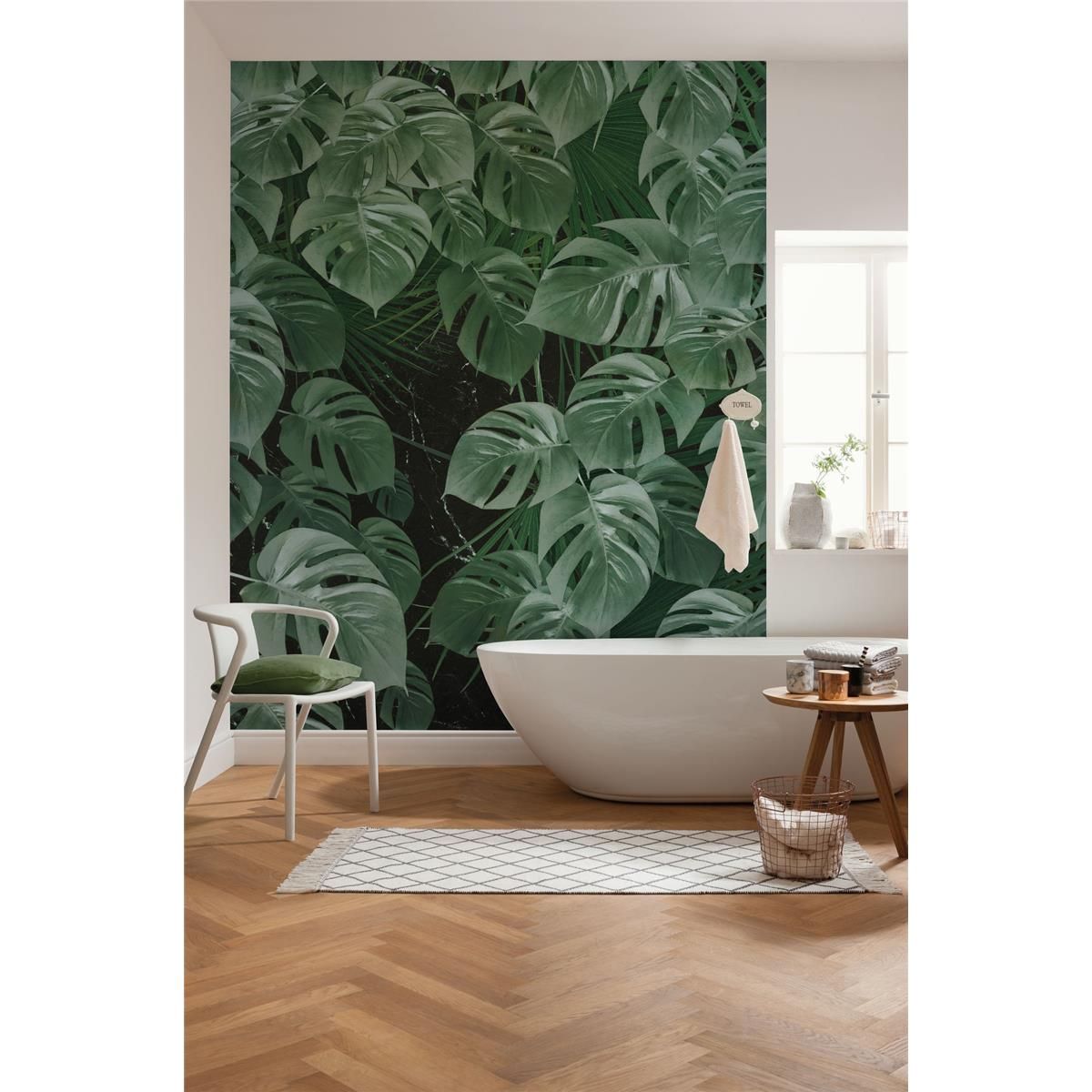 Vlies Fototapete - Monstera on Marble - Größe 200 x 250 cm