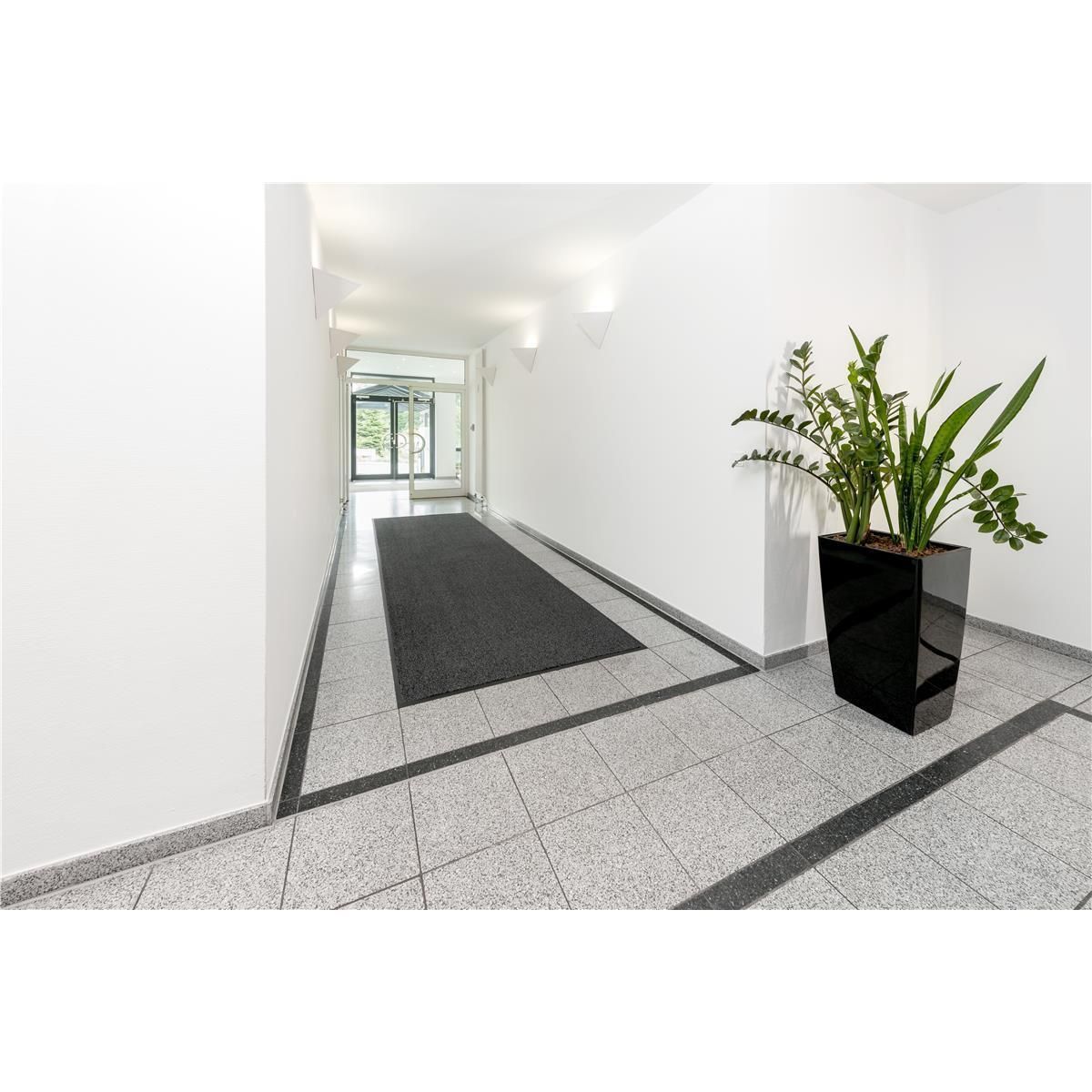 Sauberlauf Grau 36.03 mit Rand - Rollenbreite 150 cm