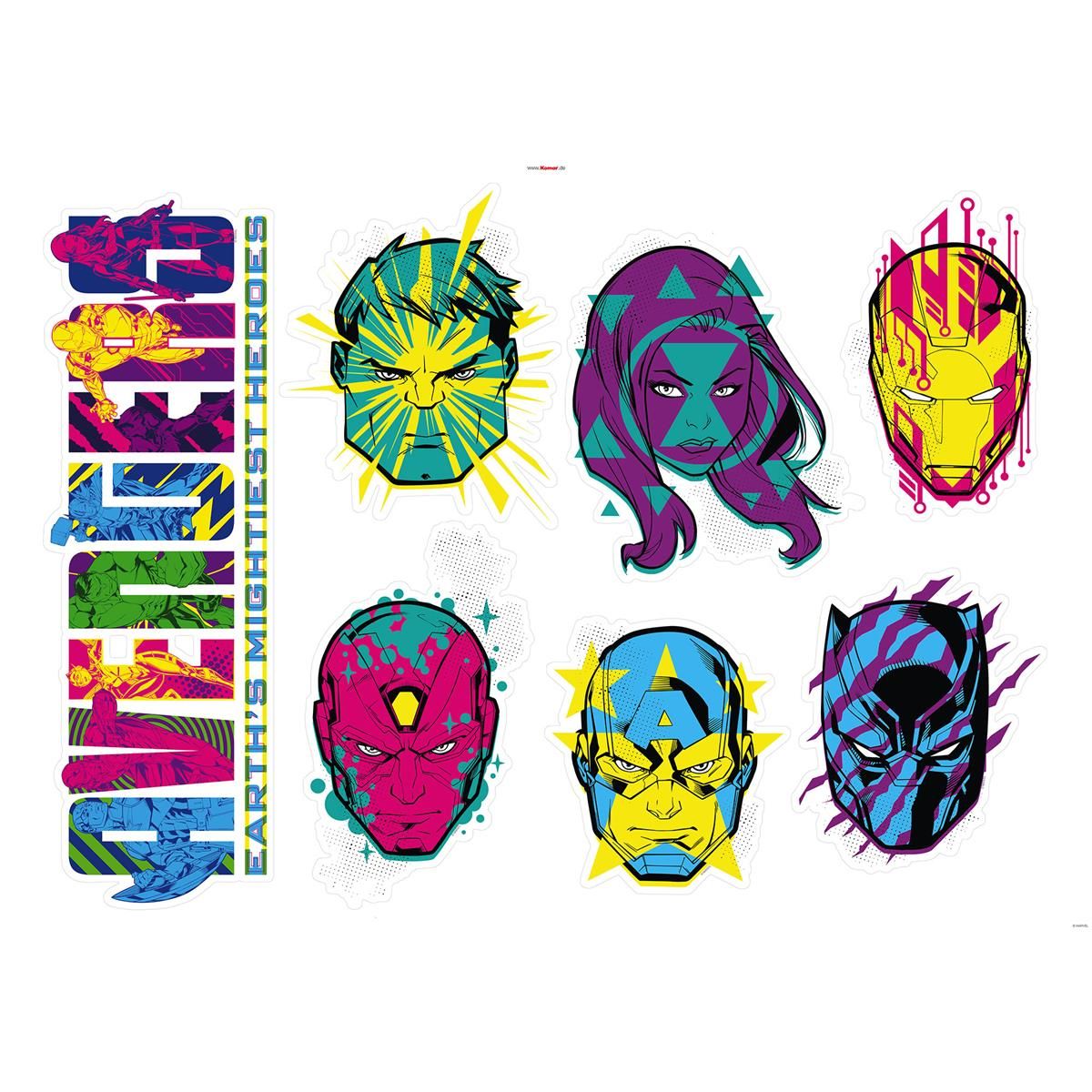 Wandtattoo - Avengers Mightiest Heroes  - Größe 100 x 70 cm