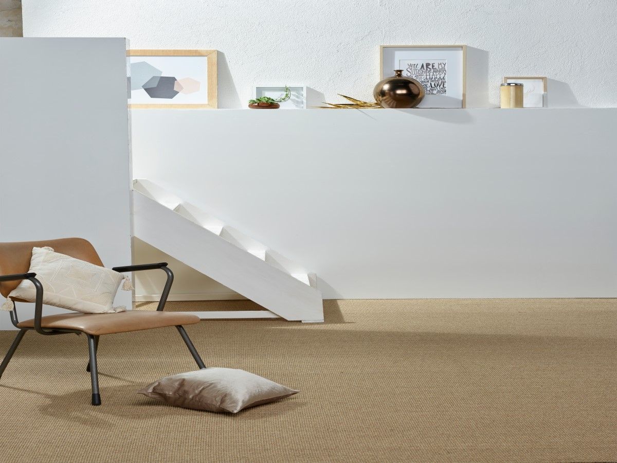 Sisal Teppichboden Bouclé Beige 8041 Small-Boucle ITC uni - Rollenbreite 500 cm