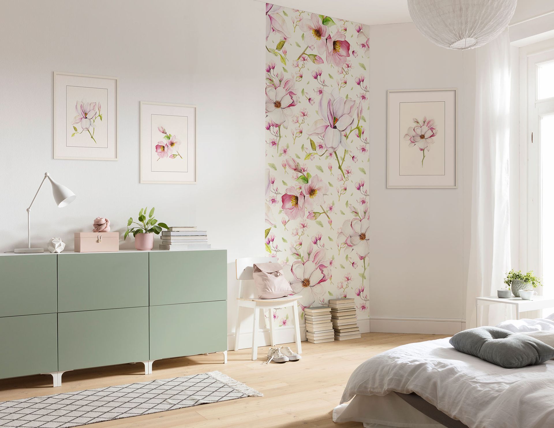 Vlies Fototapete - Magnolia Panel - Größe 100 x 250 cm