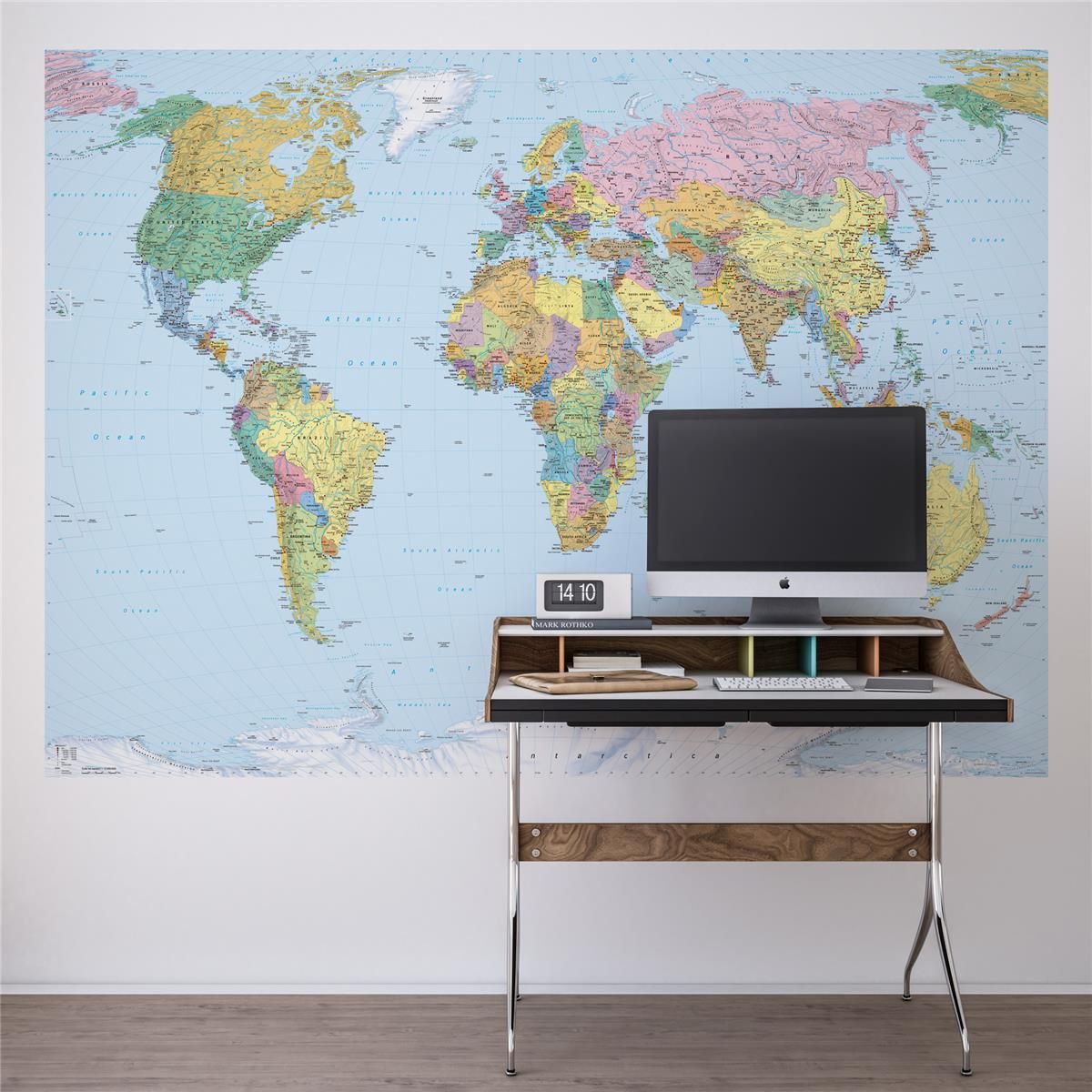 Papier Fototapete - World Map - Größe 270 x 188 cm