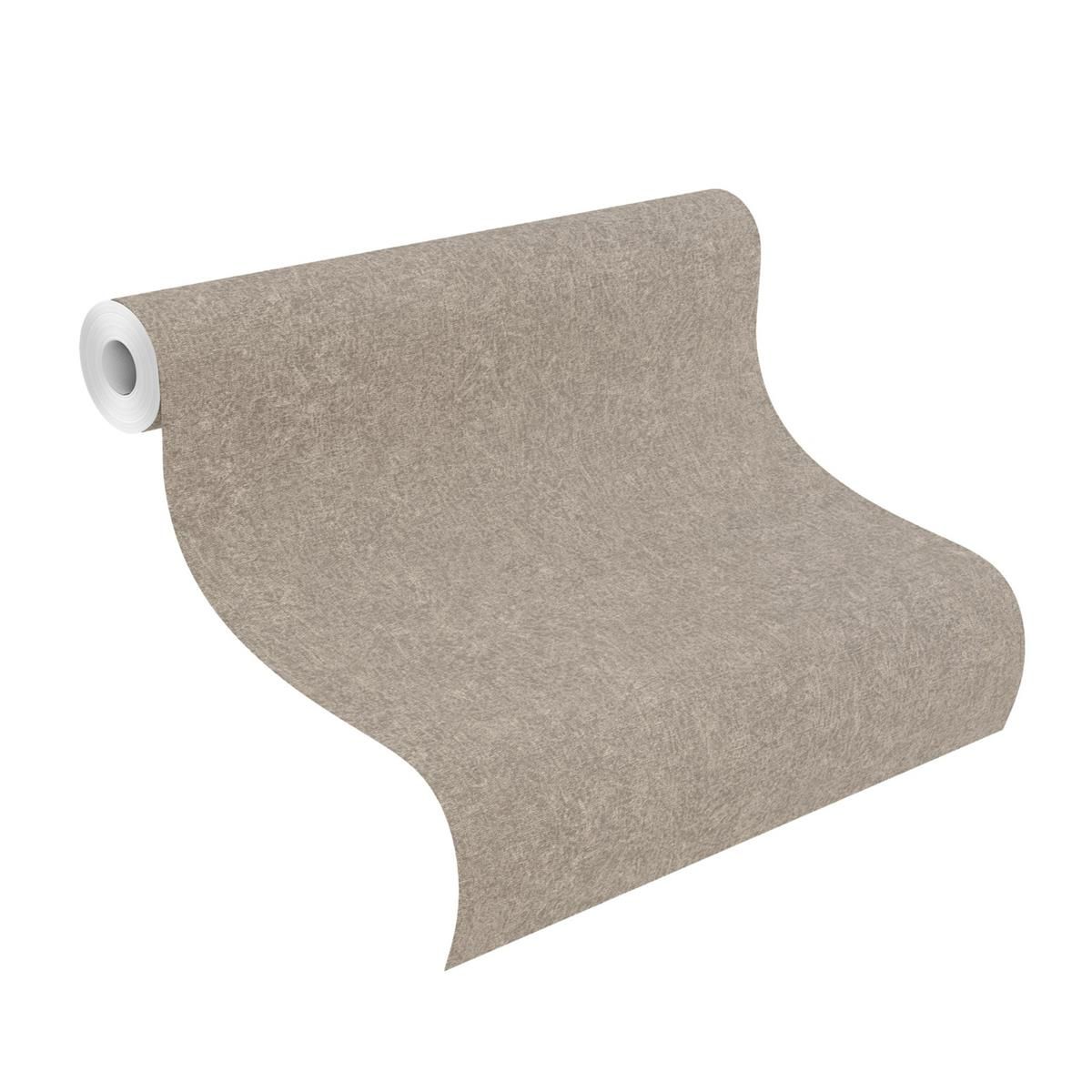 Tapete Basic uni Vinyltapete Dunkeltaupe ansatzfrei 53 cm x 10,05 m