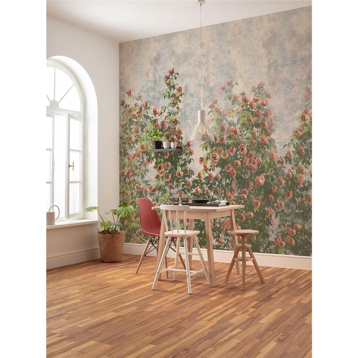 Vlies Fototapete - Wall Roses - Größe 300 x 250 cm