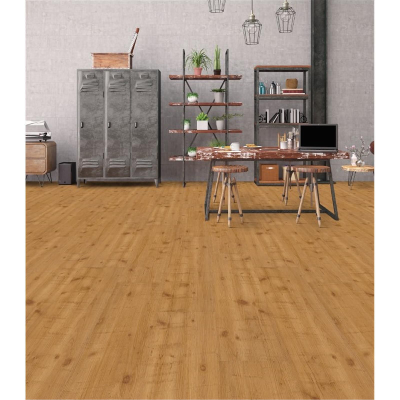 Designvinylboden zum Klicken Vinylan HDF Kiefer sägerau Planke 123,5 cm x 23 cm  - Nutzschichtdicke 0,3 mm