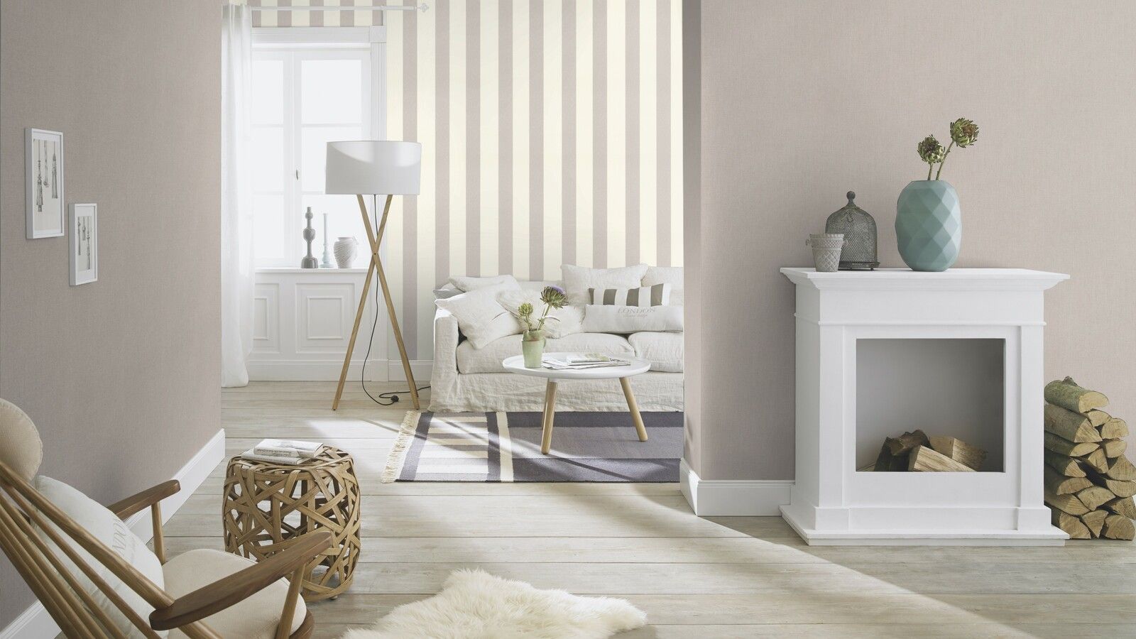 Tapete Modern universell Vinyltapete Hellgrau ansatzfrei 53 cm x 10,05 m