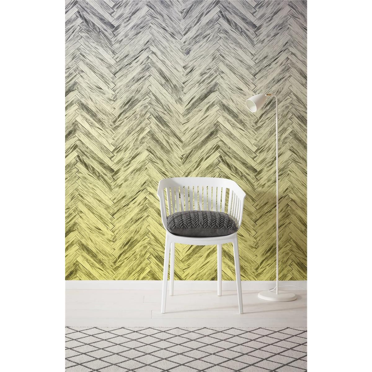 Vlies Fototapete - Herringbone Yellow - Größe 400 x 250 cm