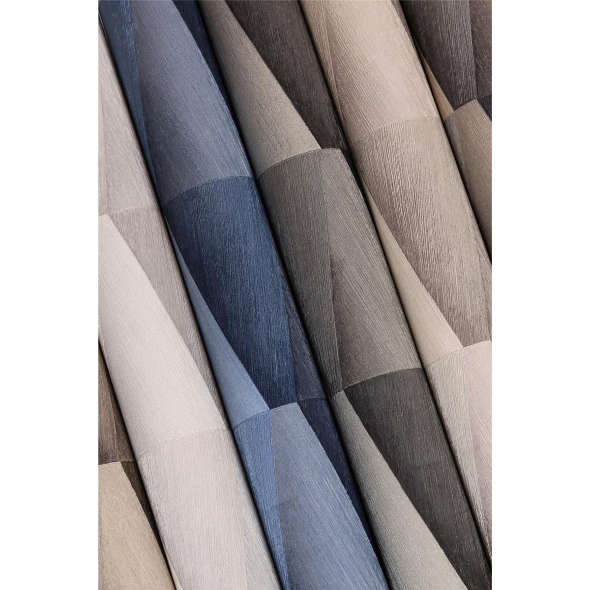 Tapete Modern graphisch Vinyltapete Dunkelbeige versetzter Ansatz 53 cm x 10,05 m