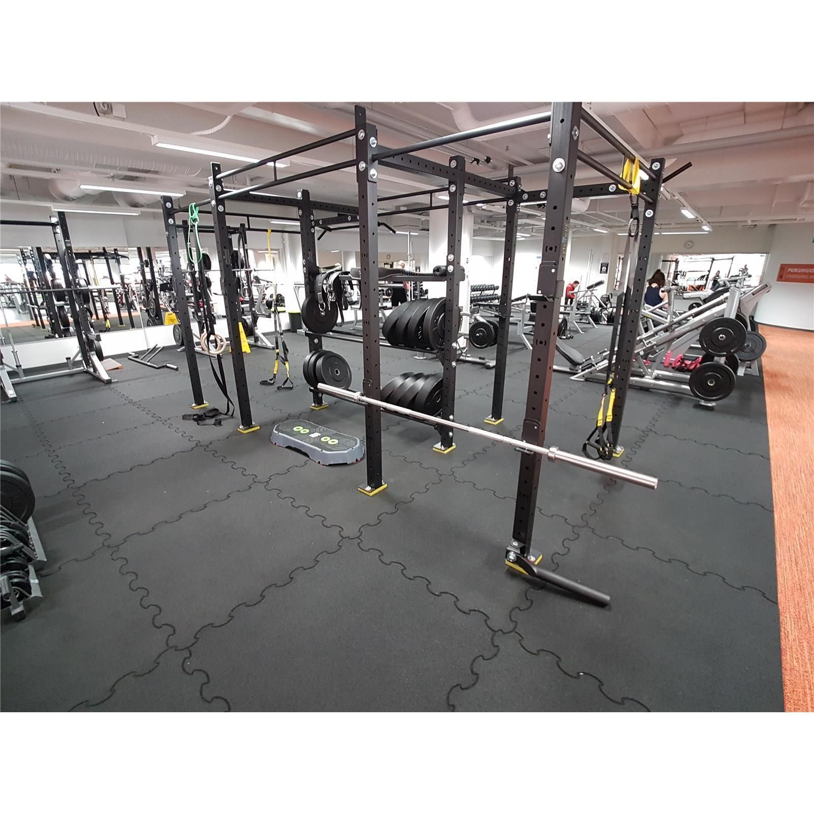 Fitnessboden Puzzle tile 900 Gummi Puzzlematte, 85% schwarzes SBR + 15% hellgraues EPDM 1026 mm x 1026 mm - Dicke 30 mm