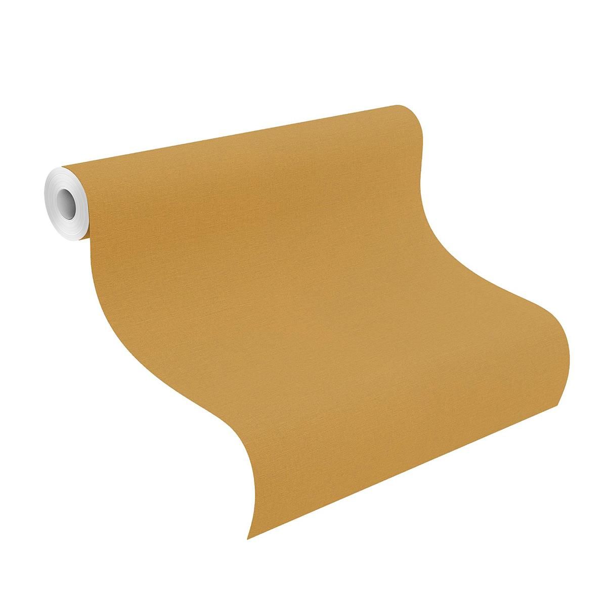 Tapete Basic universell Vinyltapete Ocker ansatzfrei 53 cm x 10,05 m