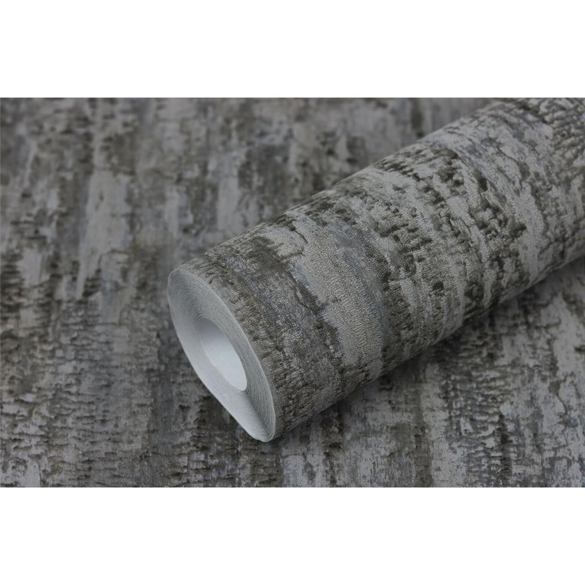 Tapete Modern floral Vinyltapete Anthrazit ansatzfrei 53 cm x 10,05 m