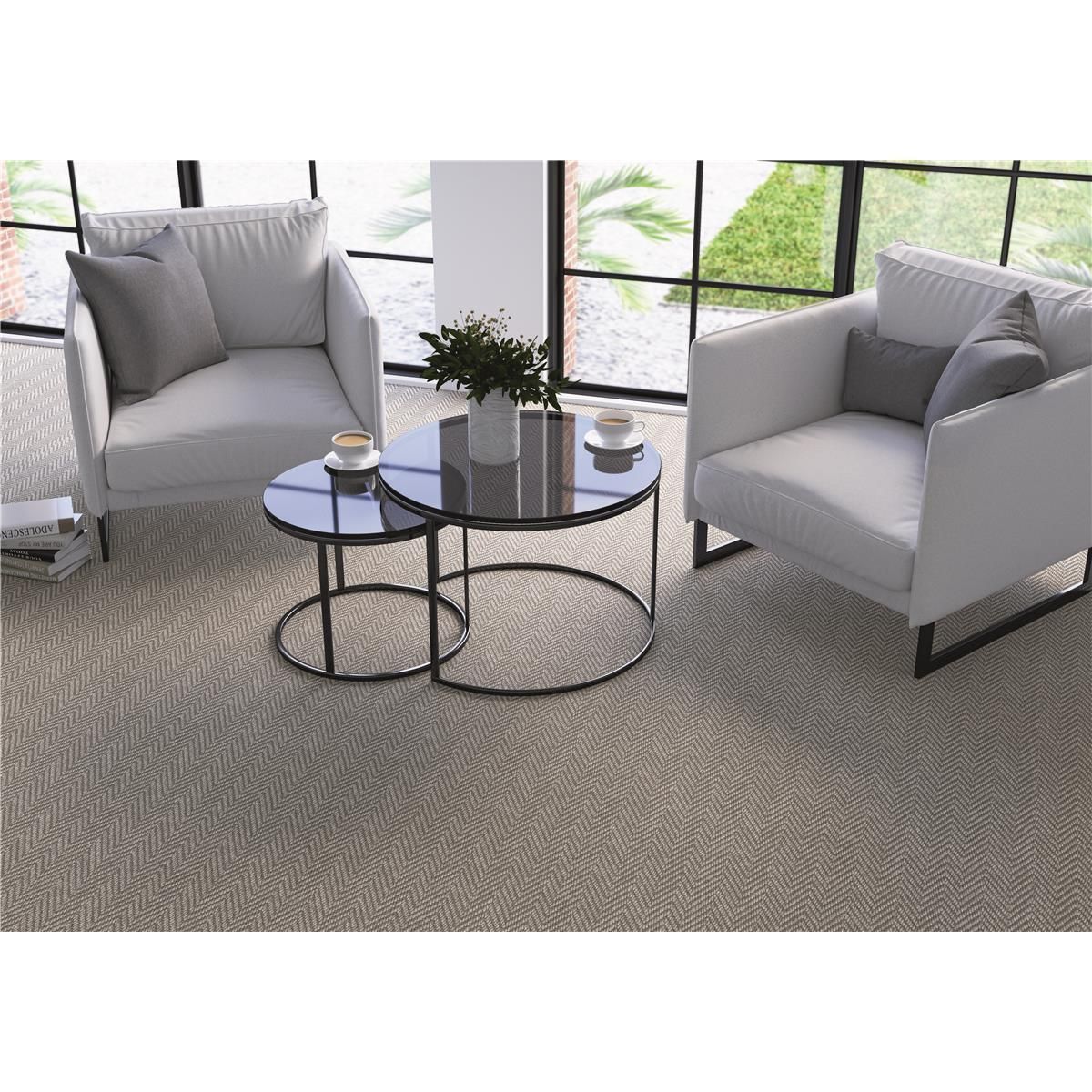 Teppichboden Infloor-Girloon Cantara Schlinge Grau 004 gemustert - Rollenbreite 400 cm
