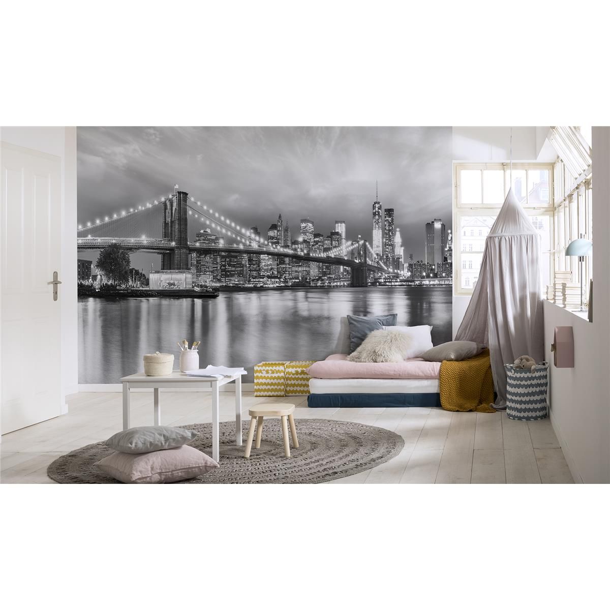 Papier Fototapete - Brooklyn B/W - Größe 368 x 254 cm