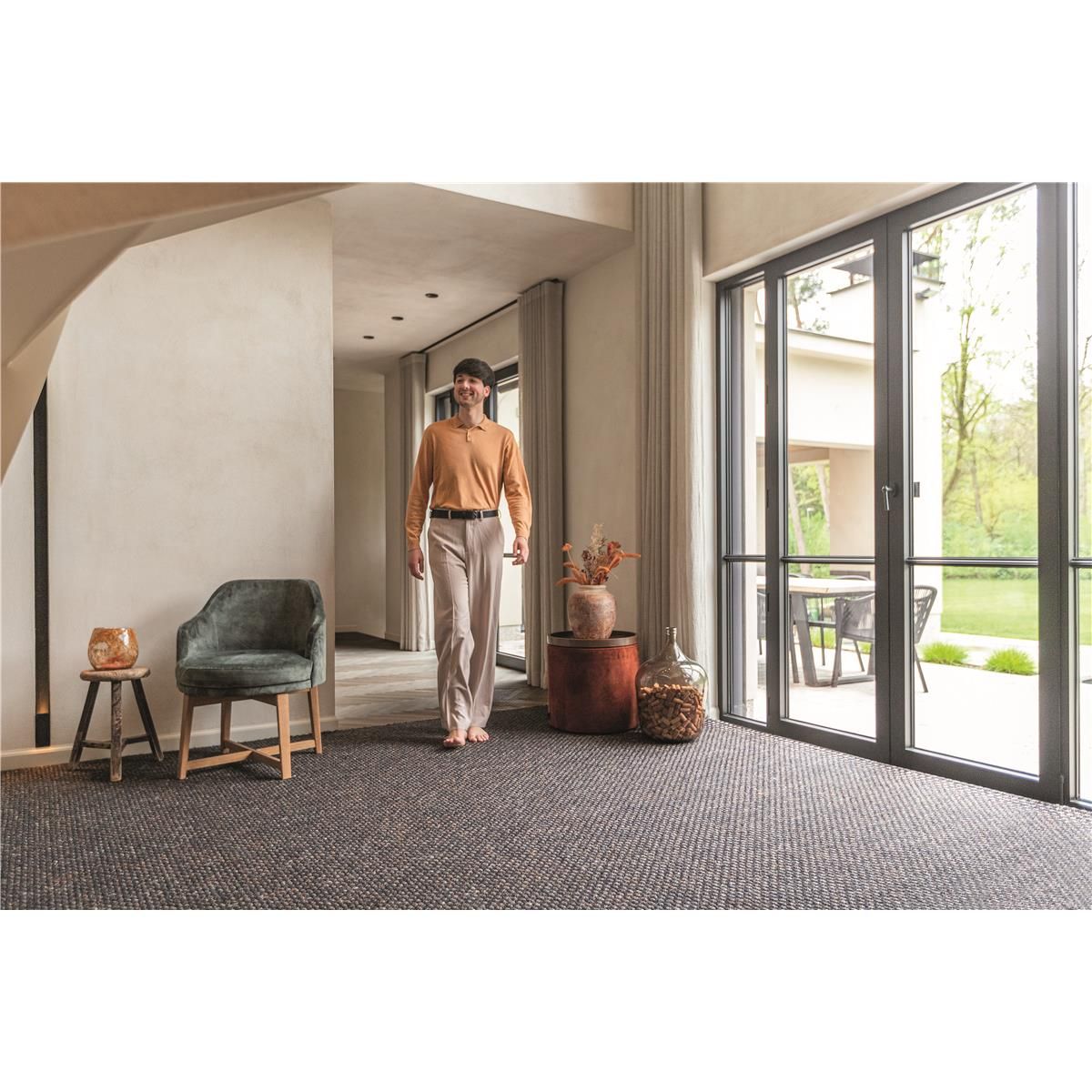 Tasibel Sisal Teppichboden Anthrazit Colora Rollenbreite 400 cm