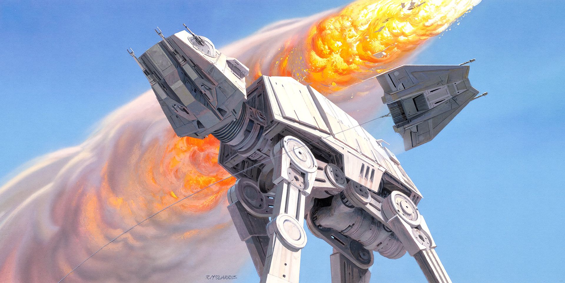 Vlies Fototapete - Star Wars Classic RMQ Hoth Battle AT-AT - Größe 500 x 250 cm