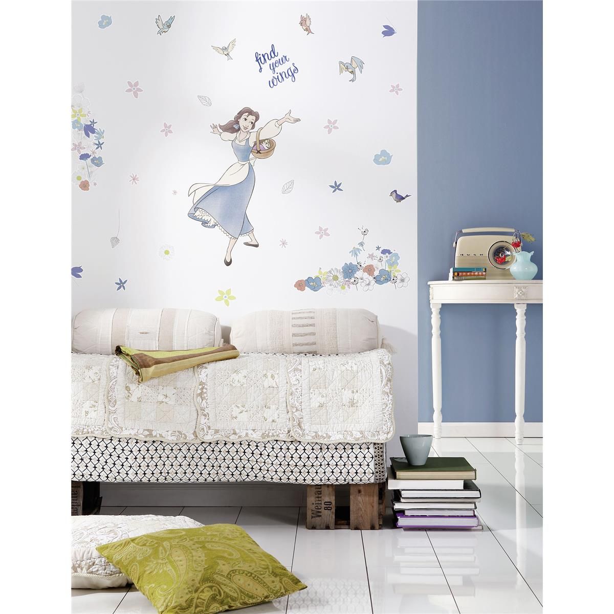 Wandtattoo - Belle find your Wings  - Größe 50 x 70 cm