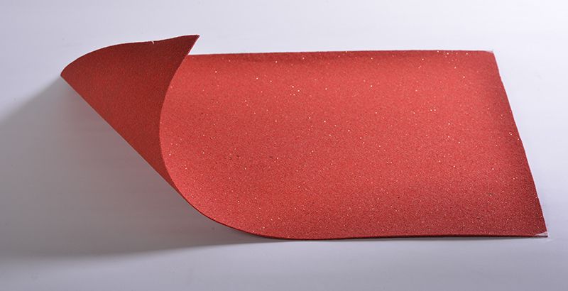 Messeboden flacher Nadelvlies mit Pailetten EXPOGLITTER Red 0962 ohne Schutzfolie - Rollenbreite 200 cm