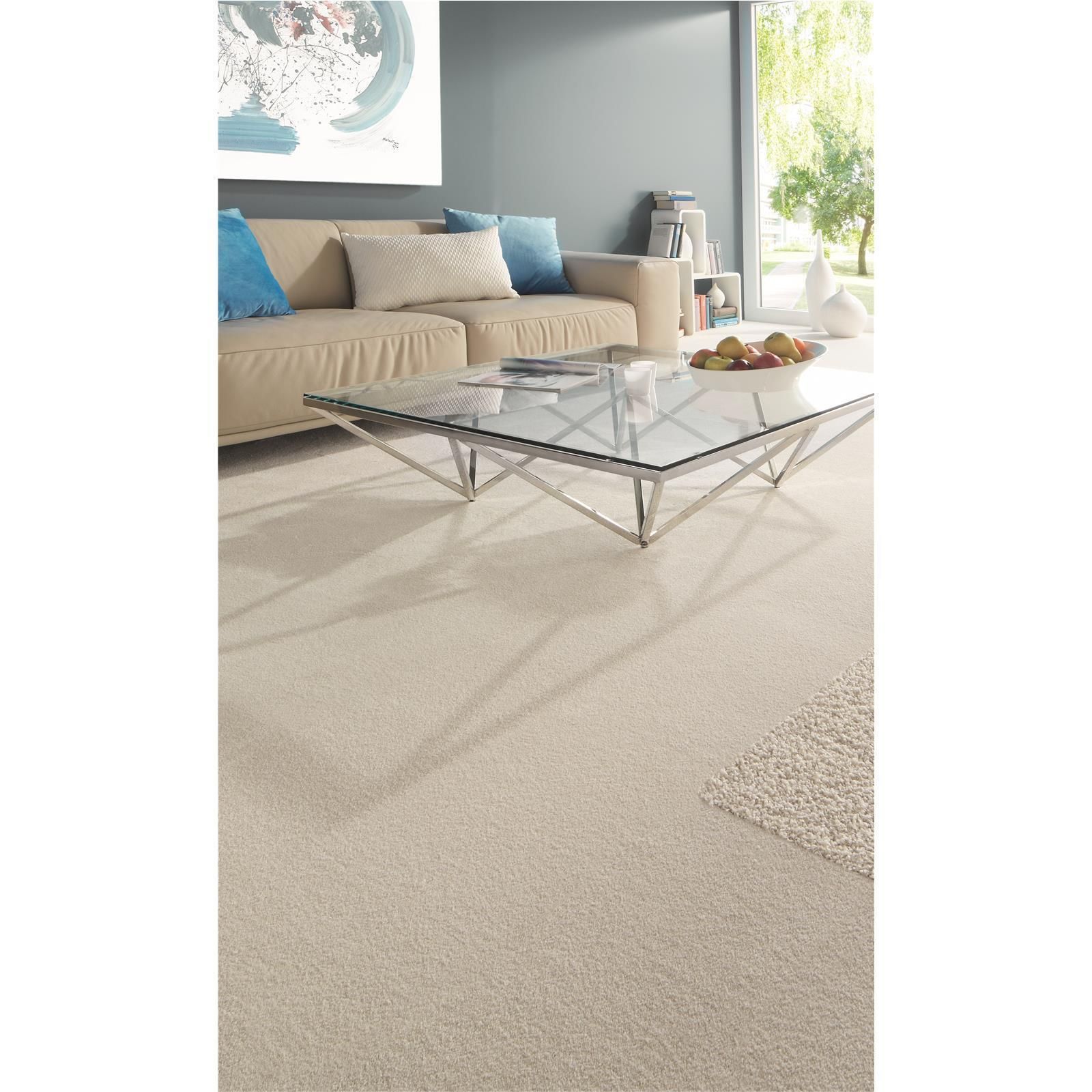 Teppichfliesen 25 x 100 cm selbsthaftend INFLOOR-GIRLOON Chill-Wave-MO Beige 871 uni