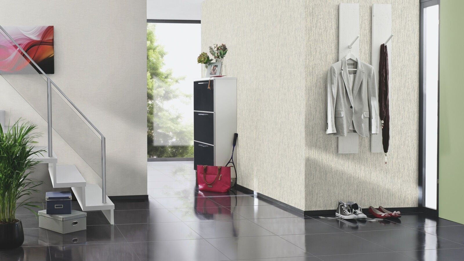 Tapete Basic universell Vinyltapete Steingrau ansatzfrei 53 cm x 10,05 m