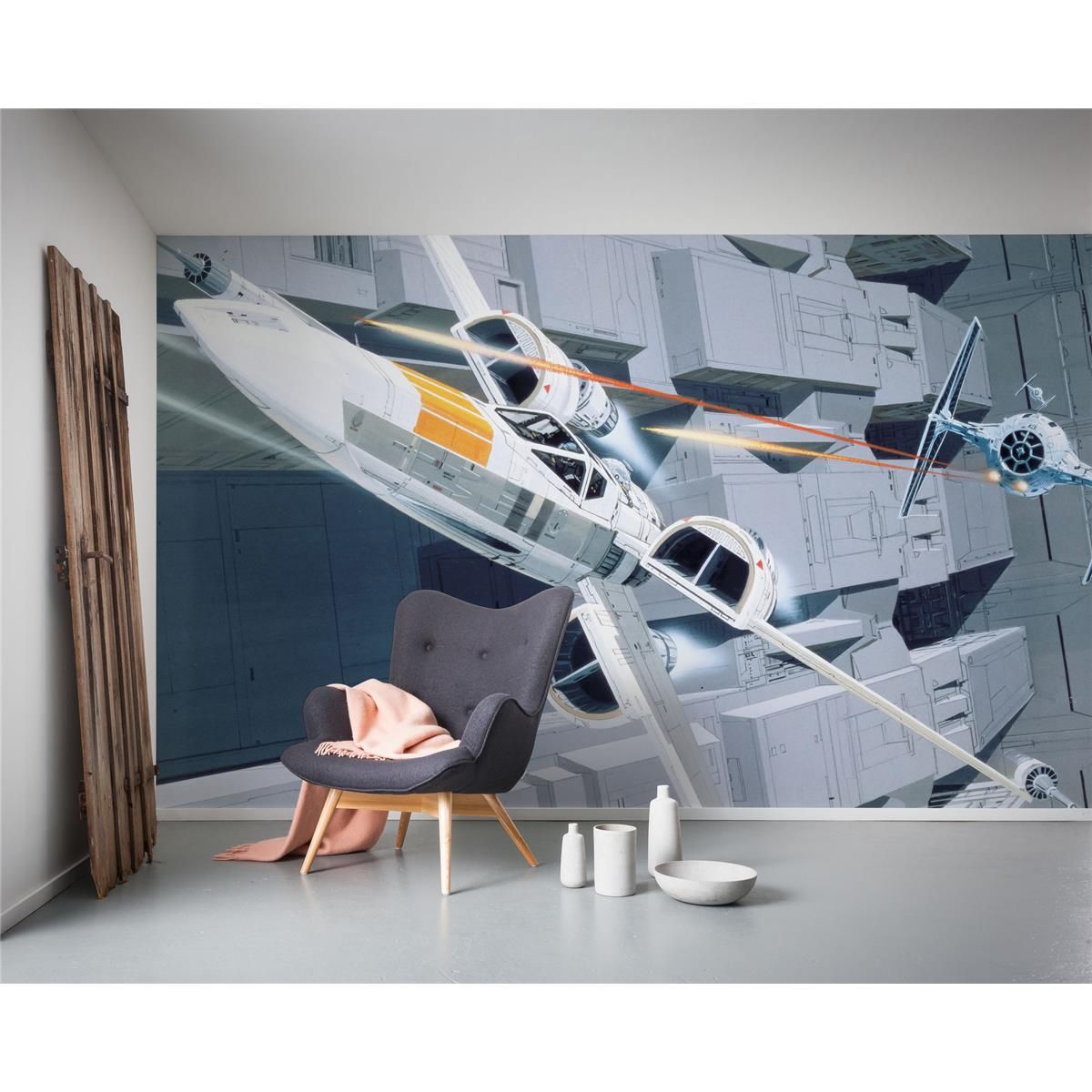 Vlies Fototapete - Star Wars Classic RMQ X-Wing vs TIE-Fighter - Größe 500 x 250 cm