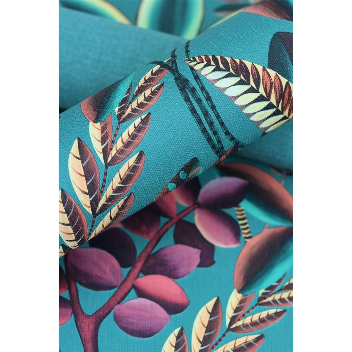 Tapete Nature Botanical Vinyltapete Smaragdgrün versetzter Ansatz 53 cm x 10,05 m
