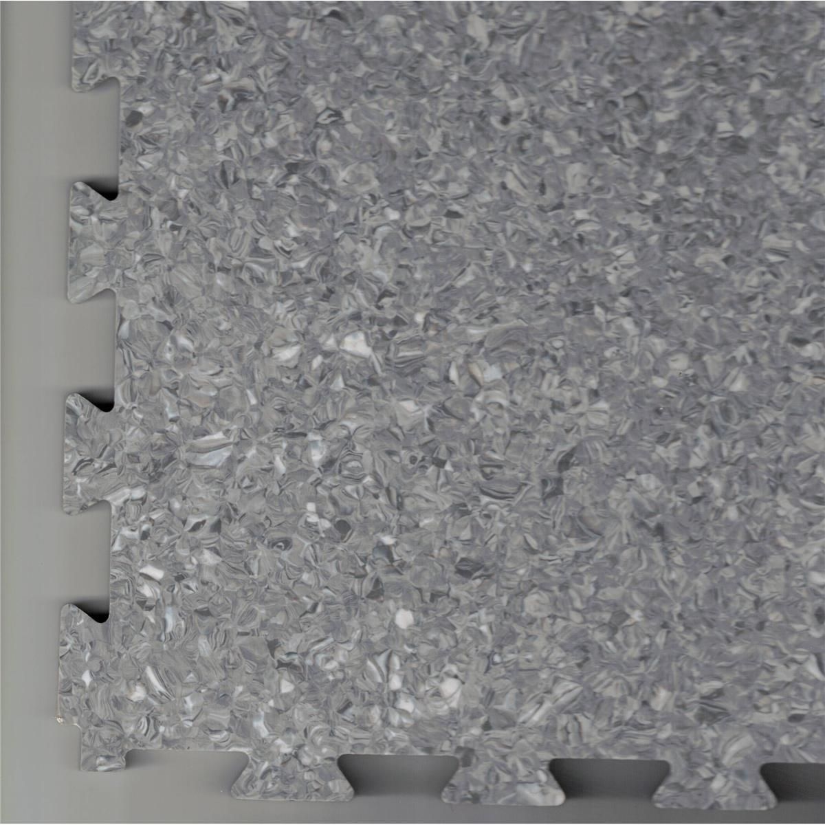 PVC-Industrieboden IBOCOLOR Klickfliese Grauweiß 787 Granitoptik 595 mm x 595 mm - 7,5 mm Dicke