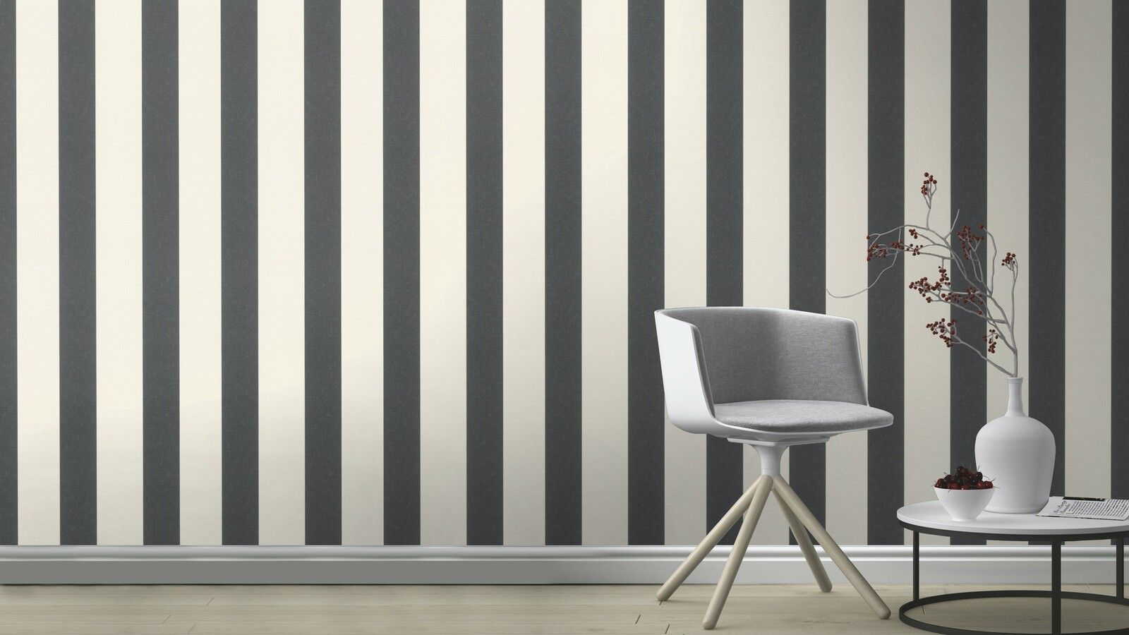 Tapete Modern universell Vinyltapete Anthrazit ansatzfrei 53 cm x 10,05 m