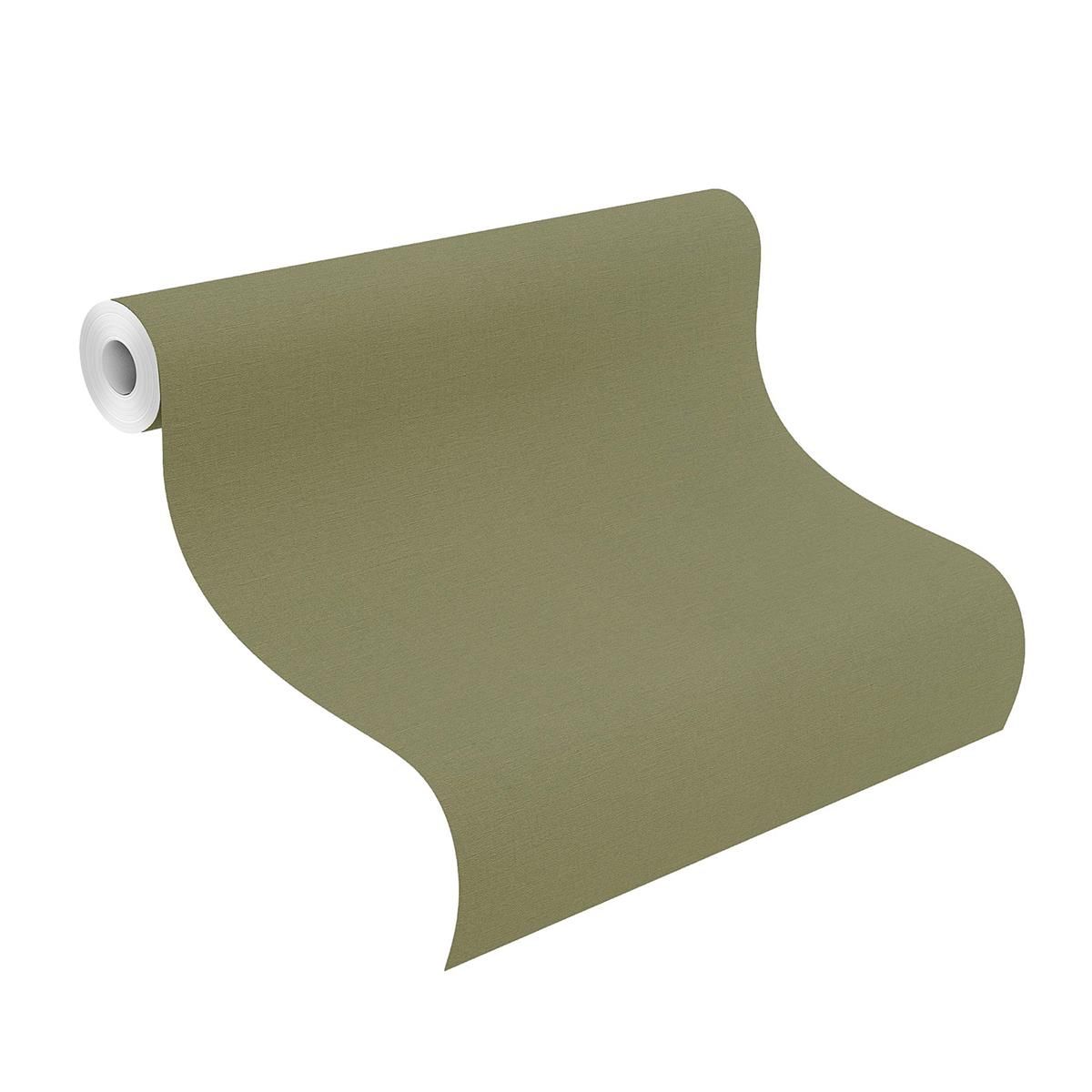 Tapete Basic universell Vinyltapete Kaki ansatzfrei 53 cm x 10,05 m