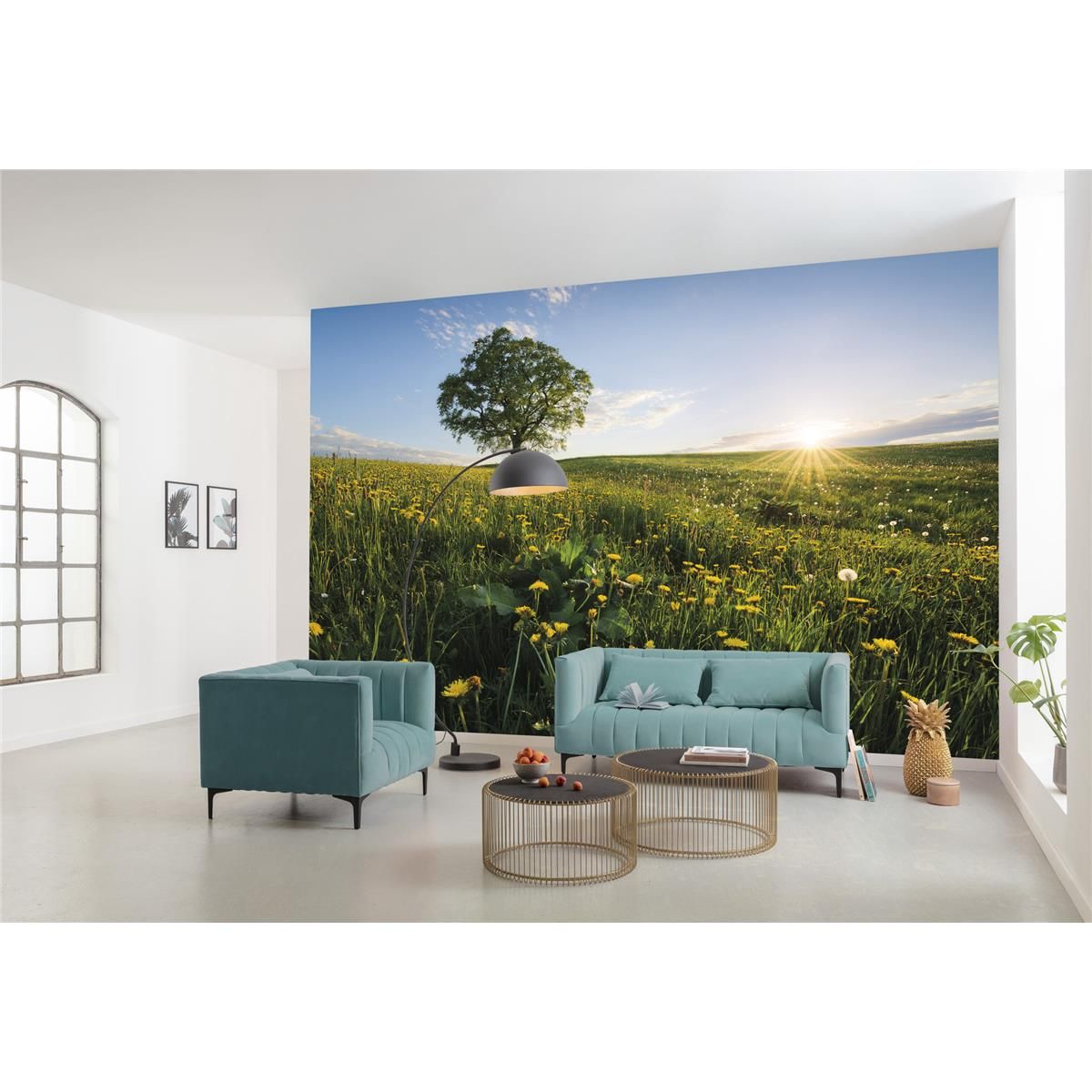 Vlies Fototapete - Frühling auf dem Land - Größe 450 x 280 cm
