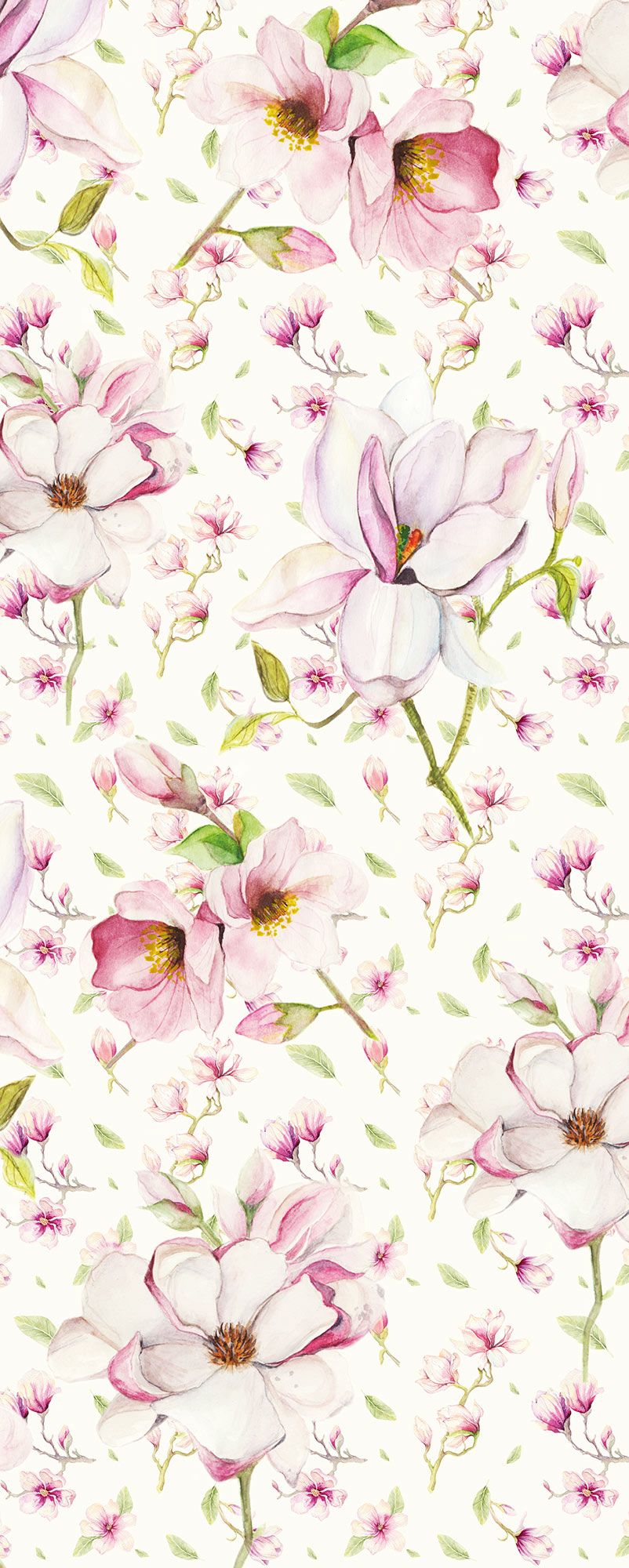 Vlies Fototapete - Magnolia Panel - Größe 100 x 250 cm
