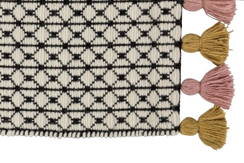Teppich INSULA Schwarz-Weiß-Rosa - 200 cm x 300 cm