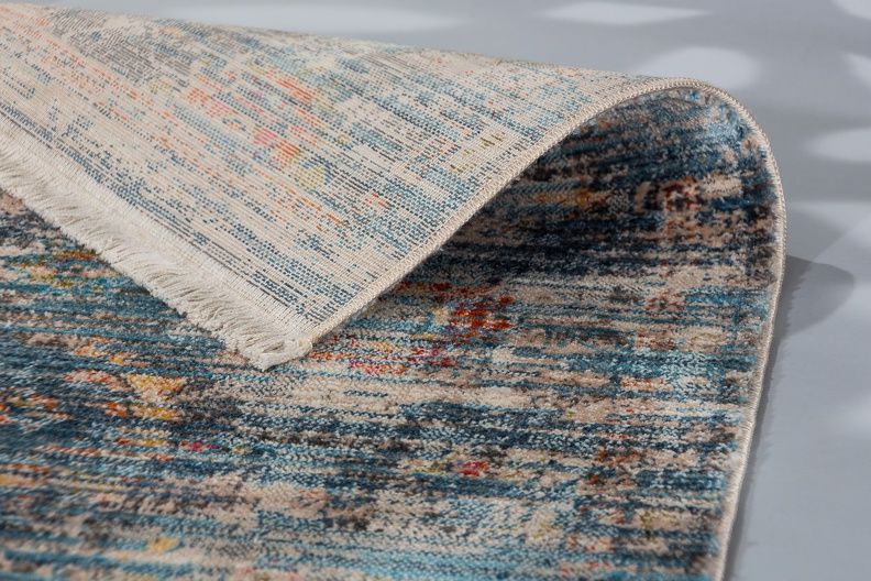 Teppich MYSTIK Blau-Beige - 133 cm x 185 cm