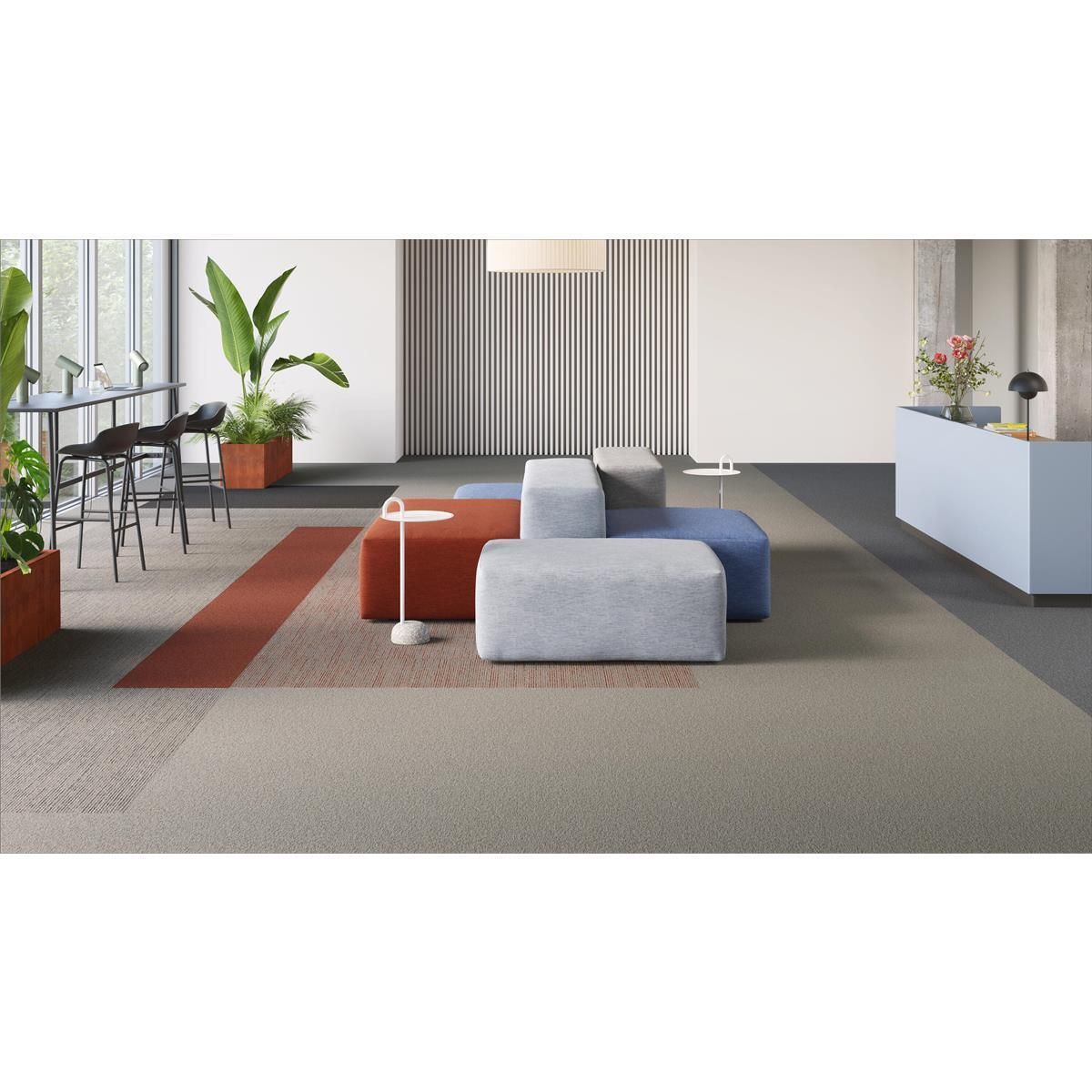 Teppichfliesen Grau 9044 Schlinge 50 x 50 cm Essence Pure AD07 Desso