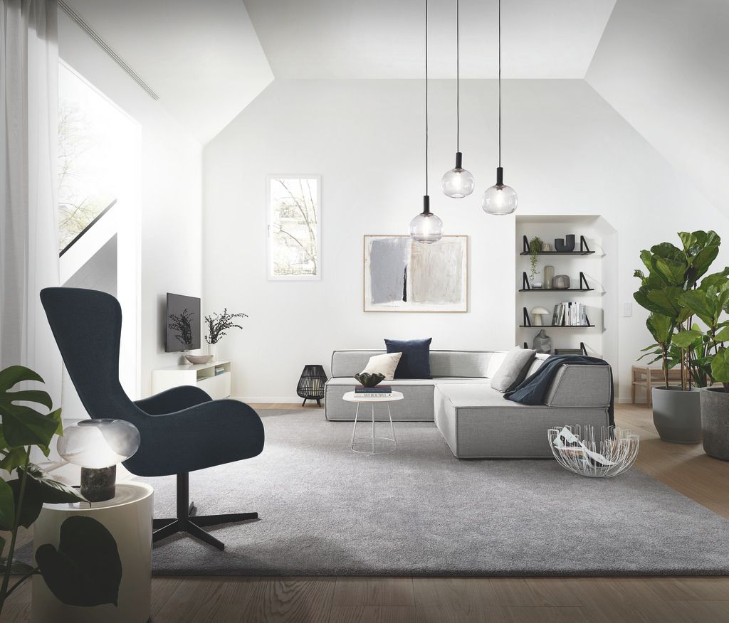 Teppichboden Vorwerk Exclusive 1066 ROMANCE Velours Grau 5Y14 - Rollenbreite 400 cm