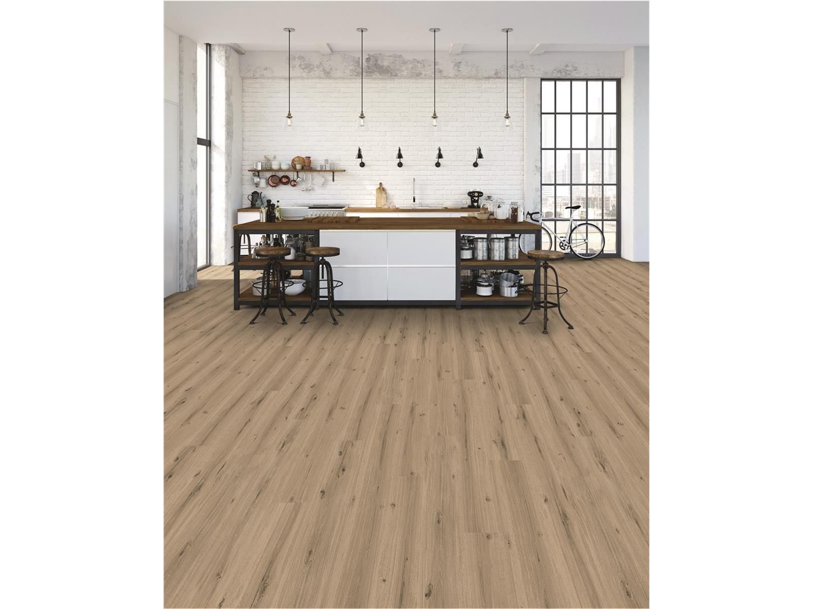 Designvinylboden zum Verkleben Vinylan KF Mirakeleiche (Synchron) Planke 123,5 cm x 23 cm  - Nutzschichtdicke 0,3 mm