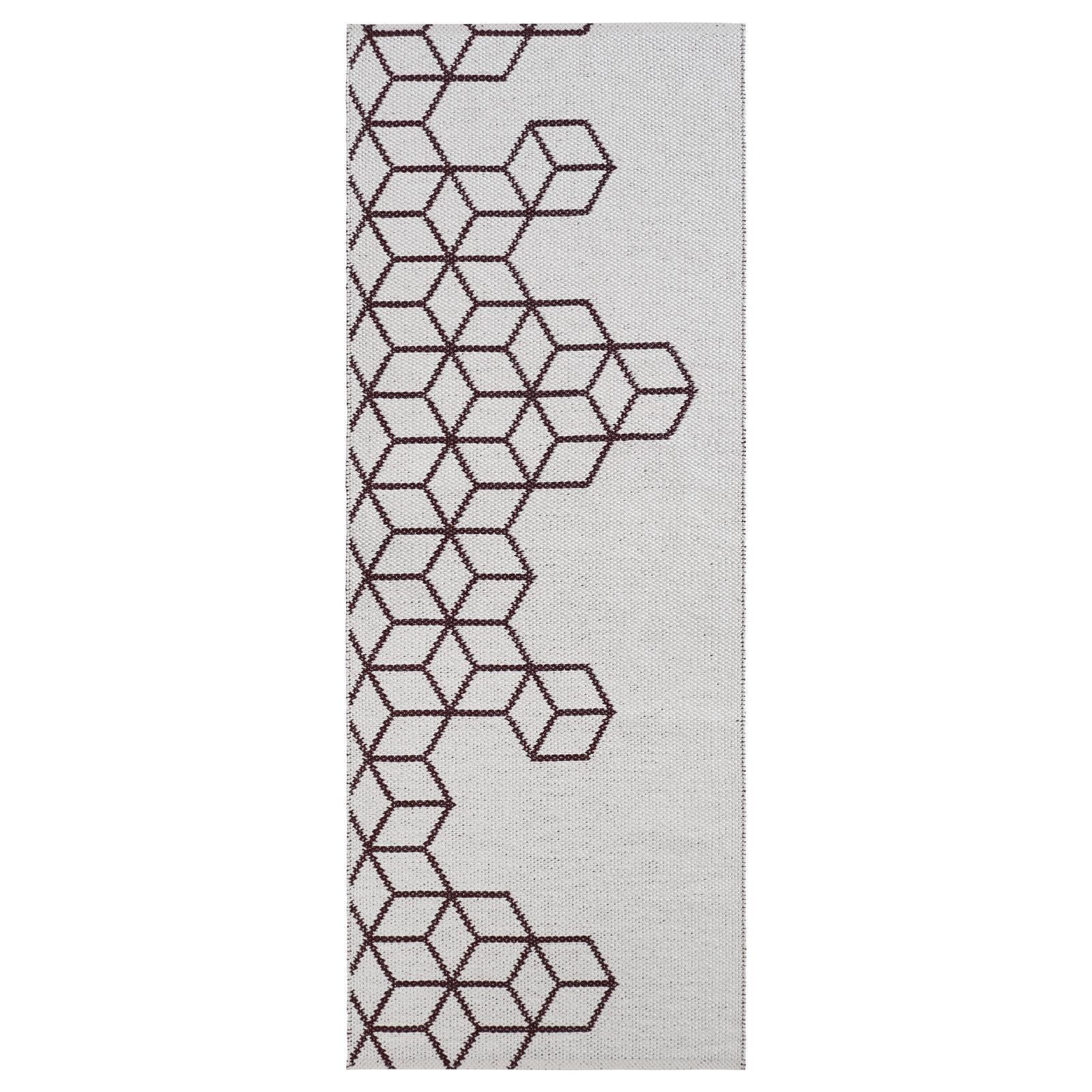 Teppich Swedy MAIA V22 Dunkelrot-Weiss - 60 cm x 200 cm