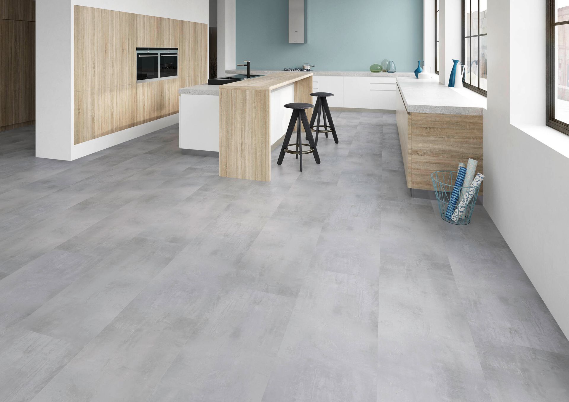Designboden Dryback 2865 Bright Concrete - Planke 45,72 cm x 91,44 cm - Nutzschichtdicke 0,4 mm